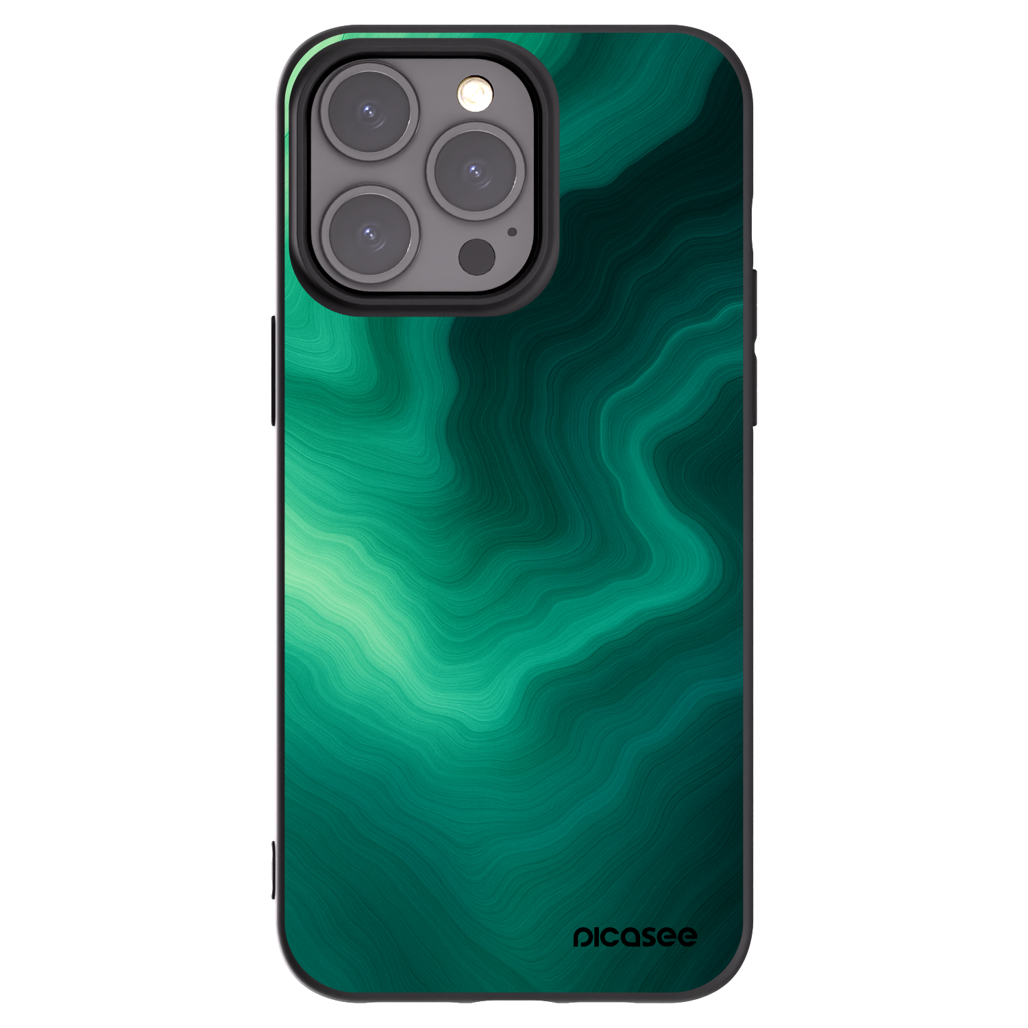 Picasee husă neagră din silicon pentru Apple iPhone 15 Pro Max - Malachite