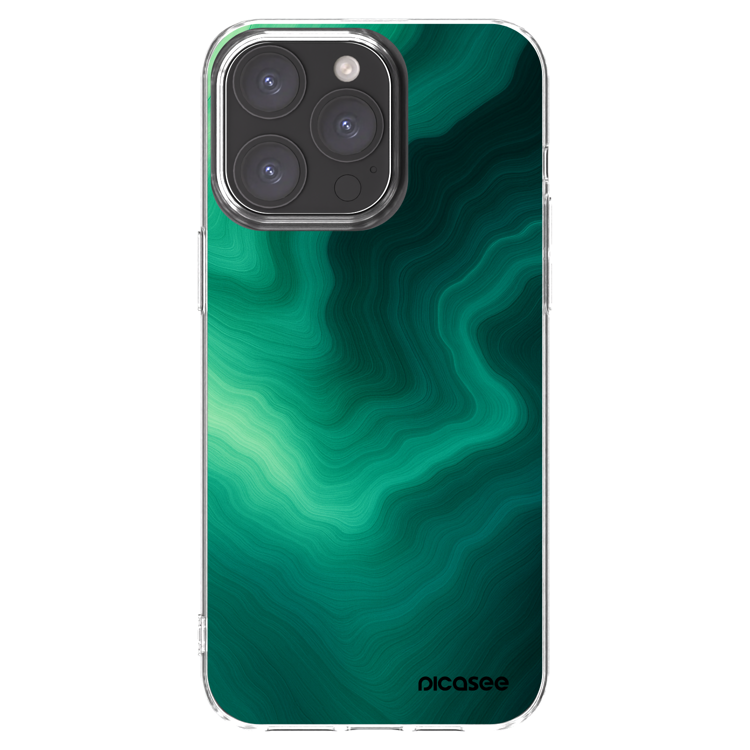 Picasee husă transparentă din silicon pentru Apple iPhone 15 Pro Max - Malachite