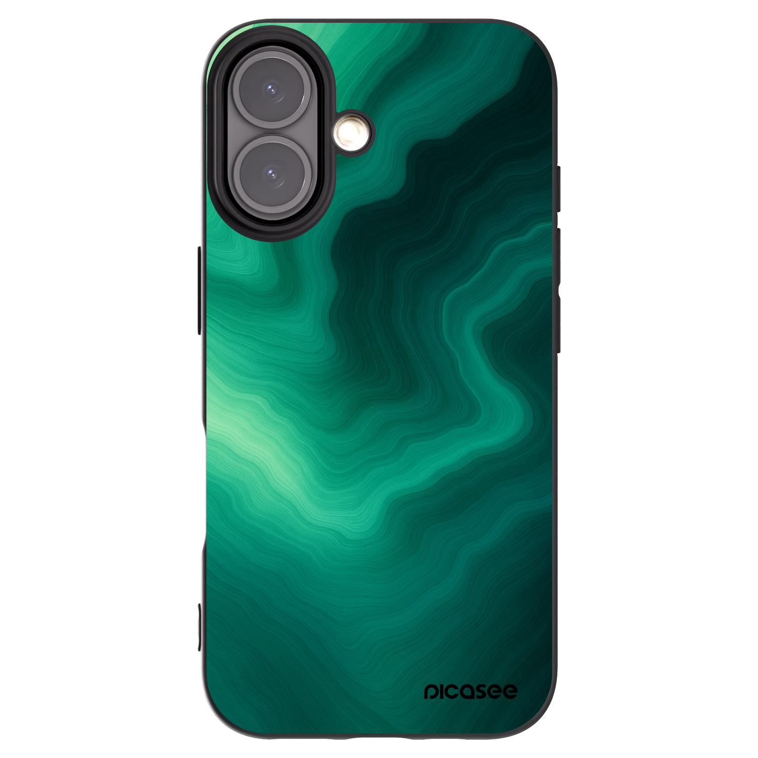 Picasee husă neagră din silicon pentru Apple iPhone 16 - Malachite