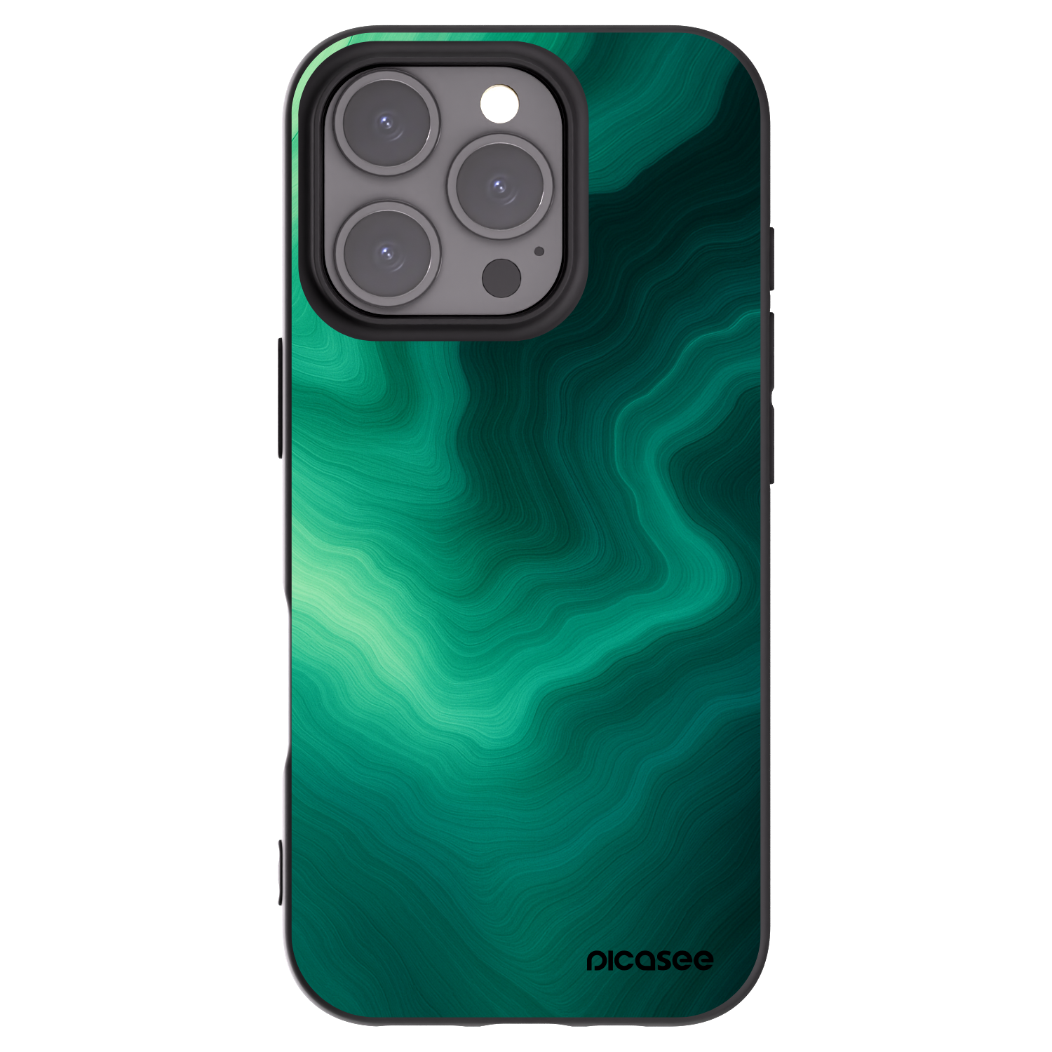 Picasee husă neagră din silicon pentru Apple iPhone 16 Pro - Malachite