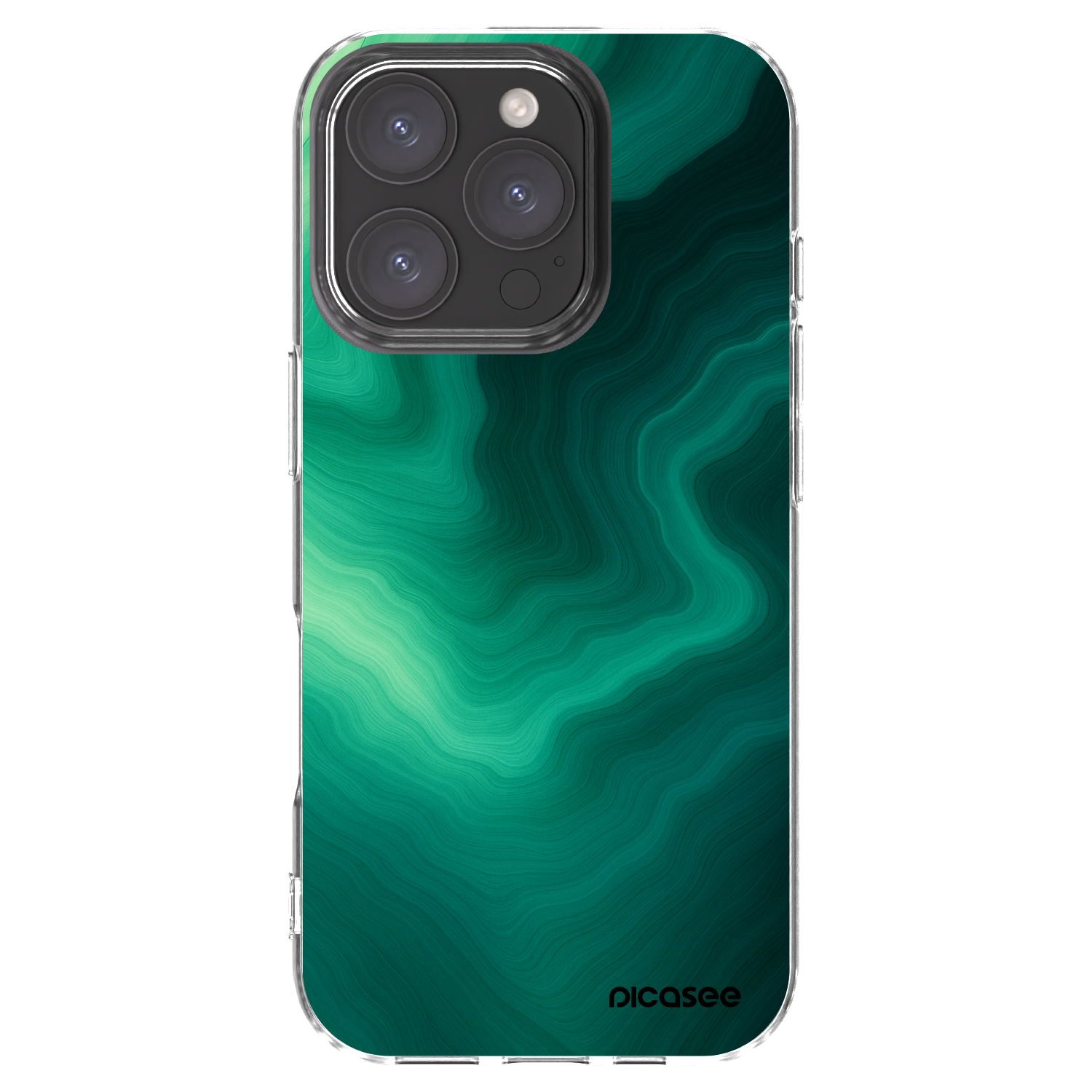 Picasee husă transparentă din silicon pentru Apple iPhone 16 Pro - Malachite