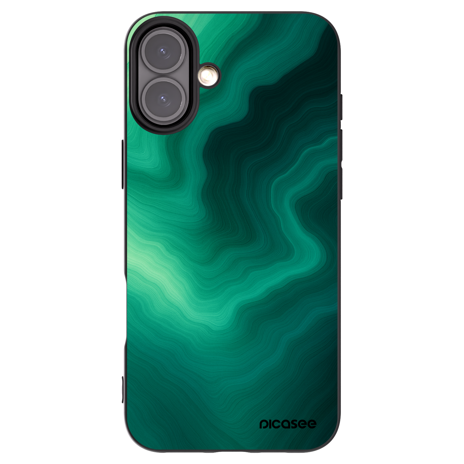 Picasee husă neagră din silicon pentru Apple iPhone 16 Plus - Malachite