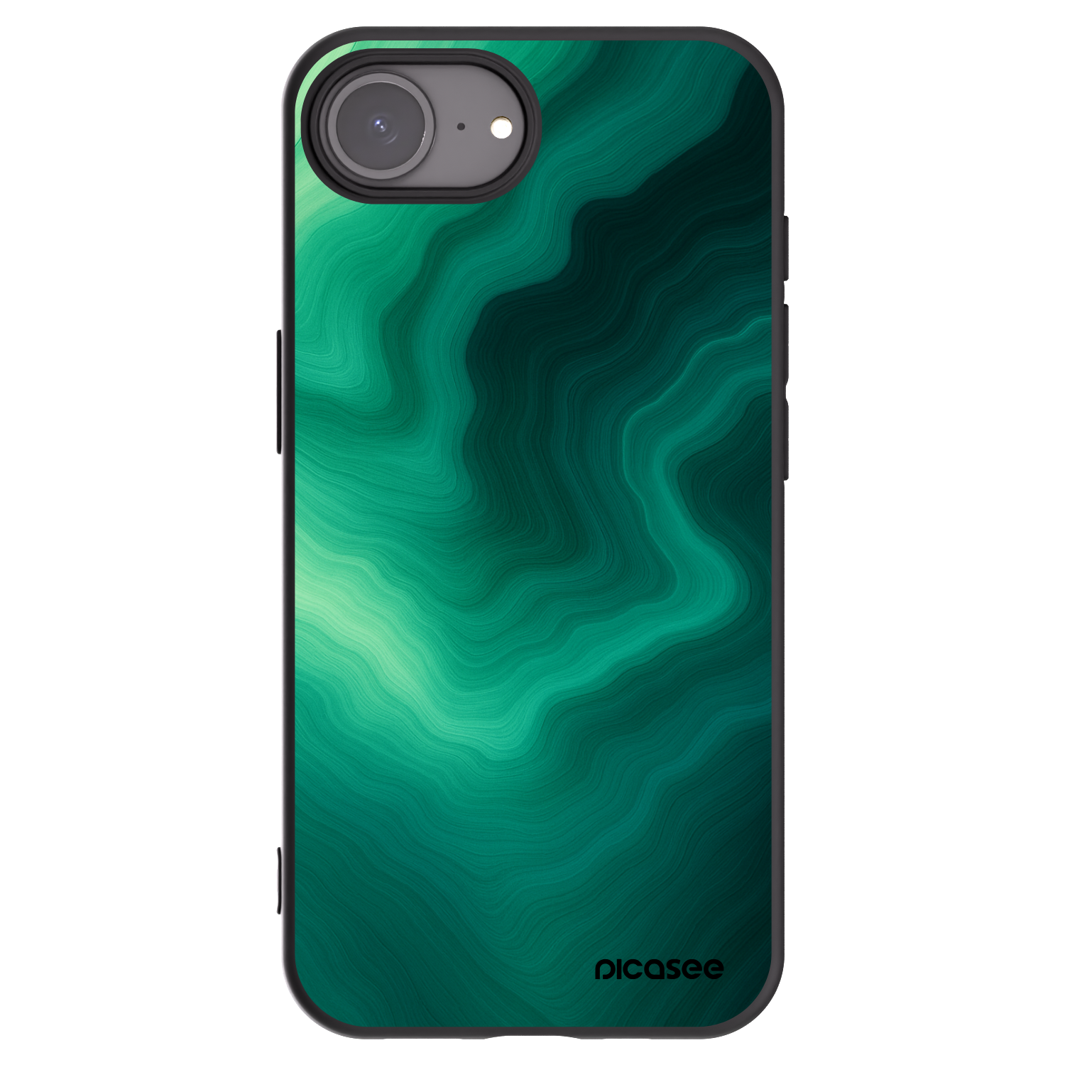 Picasee husă neagră din silicon pentru Apple iPhone 16e - Malachite