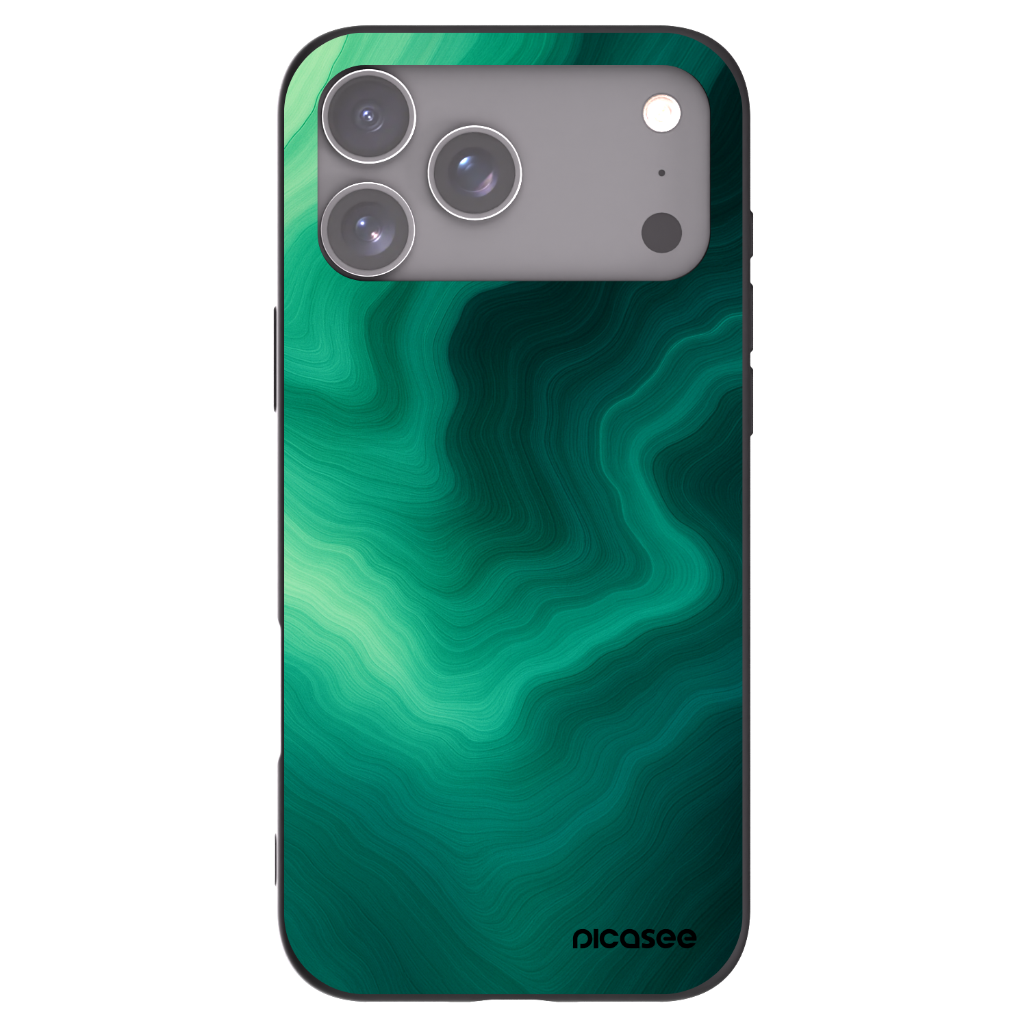 Picasee husă neagră din silicon pentru Apple iPhone 17 Pro Max - Malachite