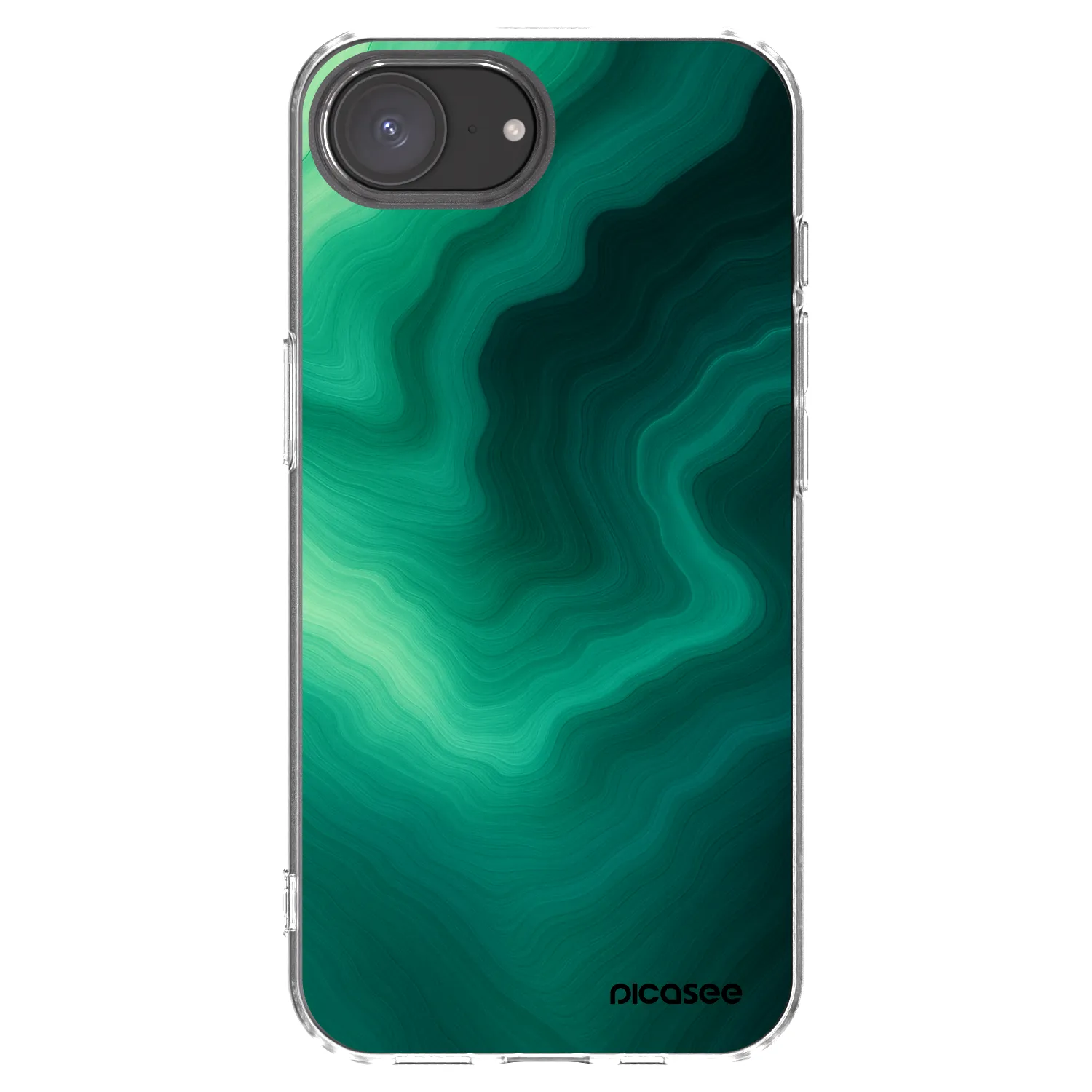 Picasee husă transparentă din silicon pentru Apple iPhone 17e - Malachite