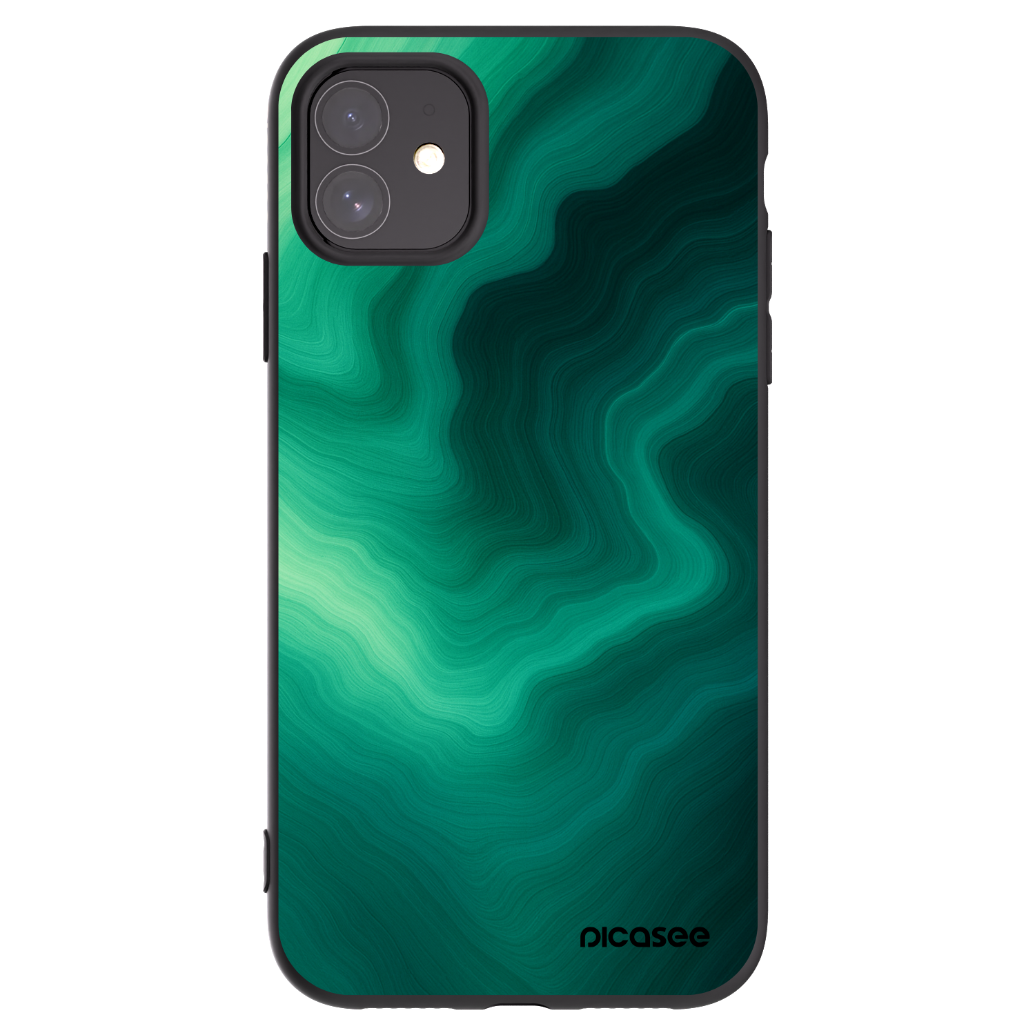 Picasee husă neagră din silicon pentru Apple iPhone 11 - Malachite