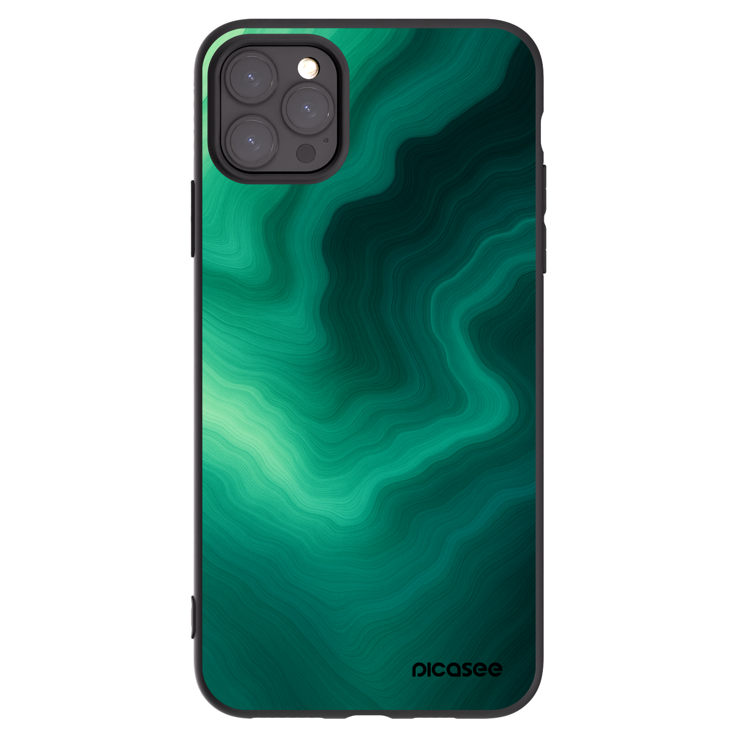 Picasee husă neagră din silicon pentru Apple iPhone 11 Pro Max - Malachite