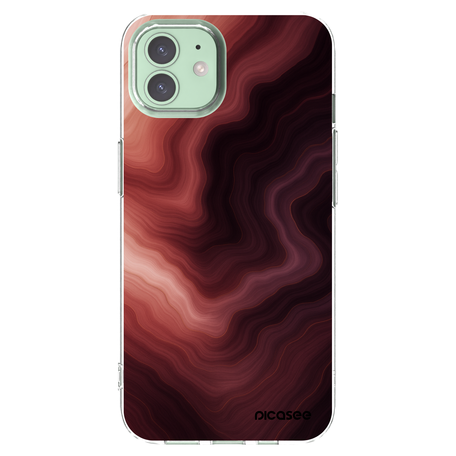 Picasee husă transparentă din silicon pentru Apple iPhone 12 Pro - Rouge