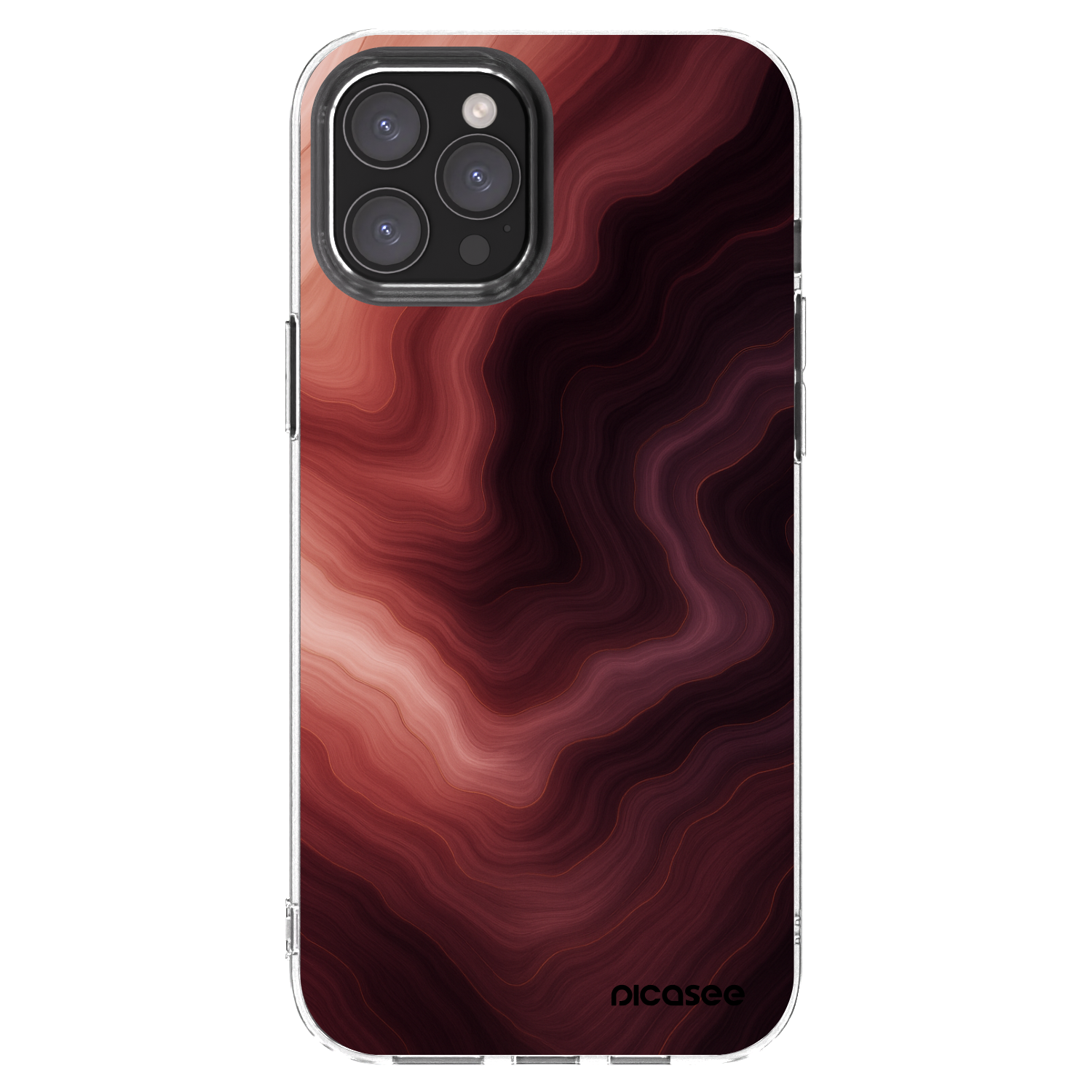 Picasee husă transparentă din silicon pentru Apple iPhone 12 Pro Max - Rouge