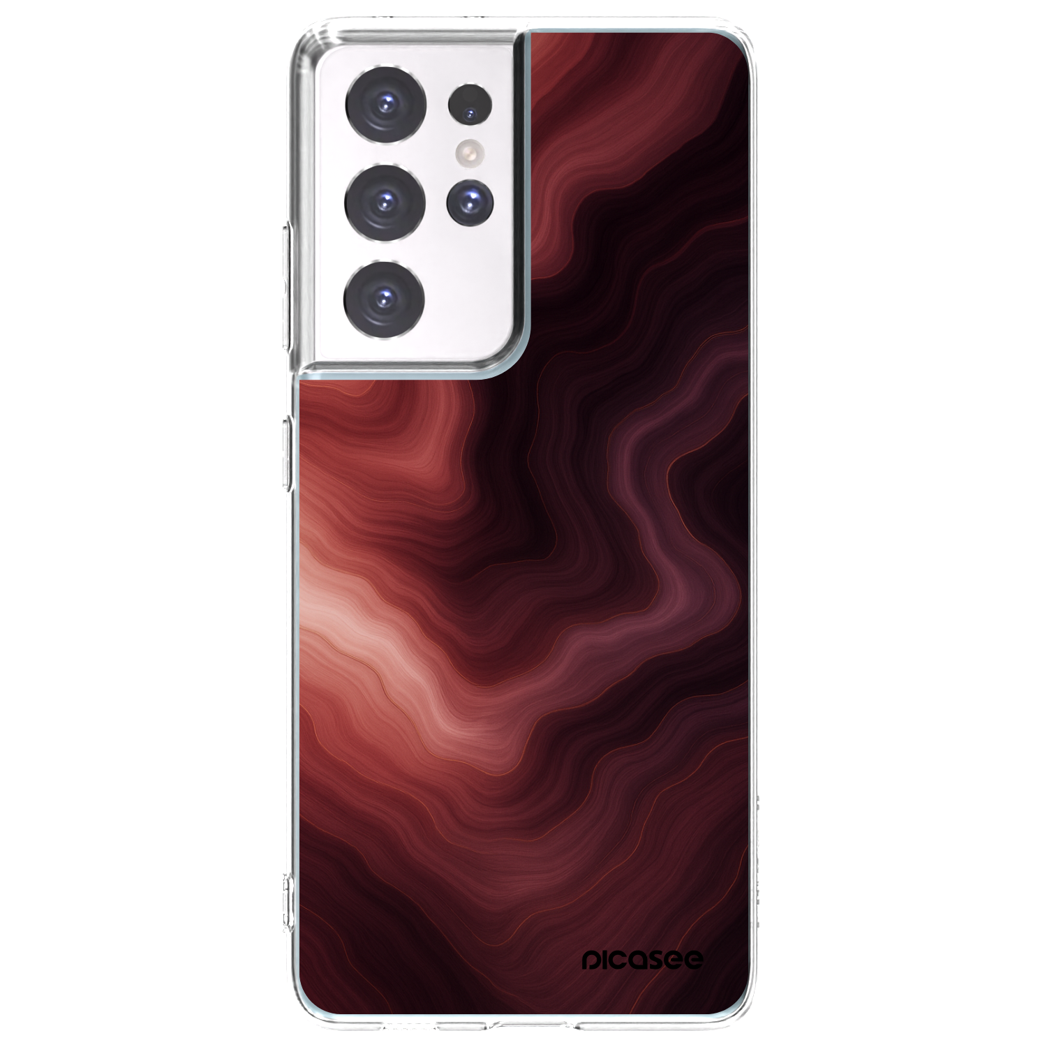 Picasee husă transparentă din silicon pentru Samsung Galaxy S21 Ultra 5G G998B - Rouge