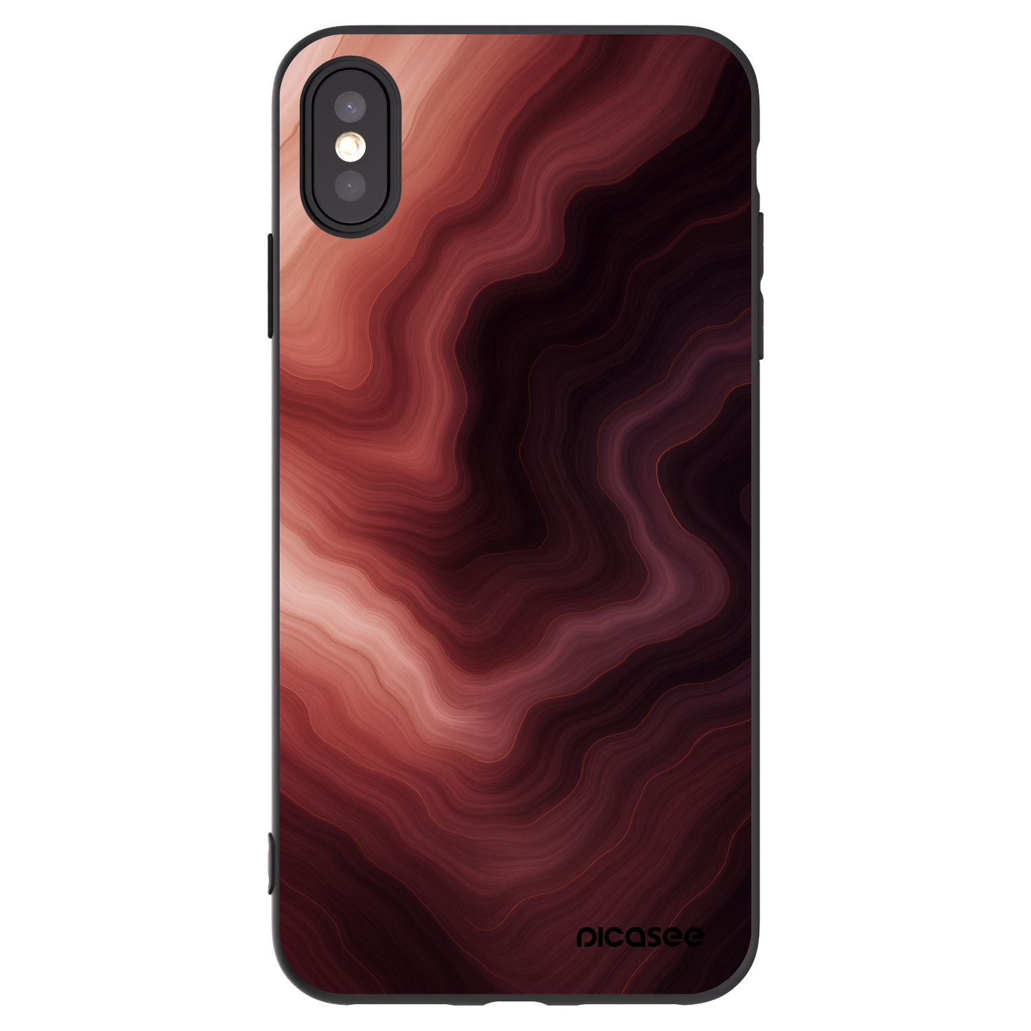 Picasee husă neagră din silicon pentru Apple iPhone XS Max - Rouge