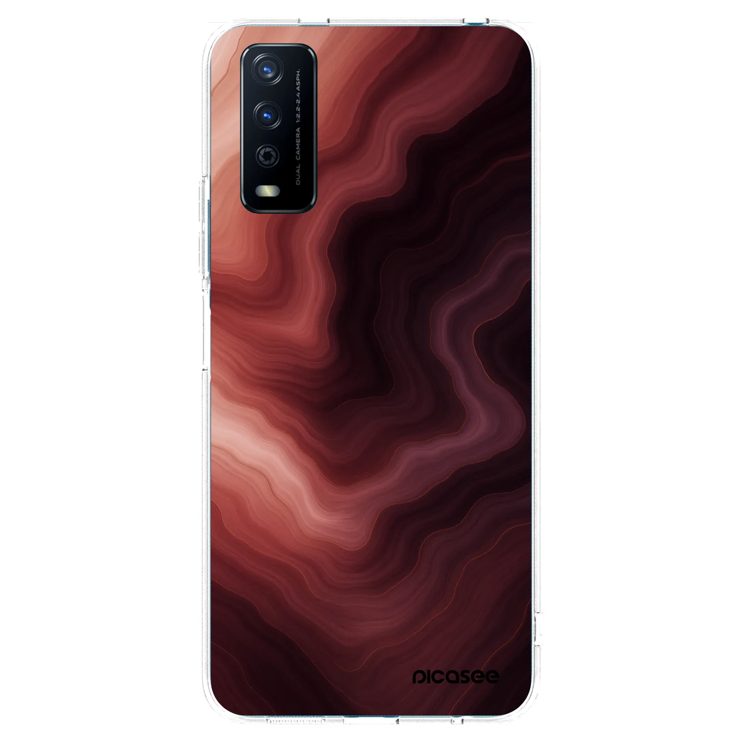 Picasee husă transparentă din silicon pentru Vivo Y11s - Rouge