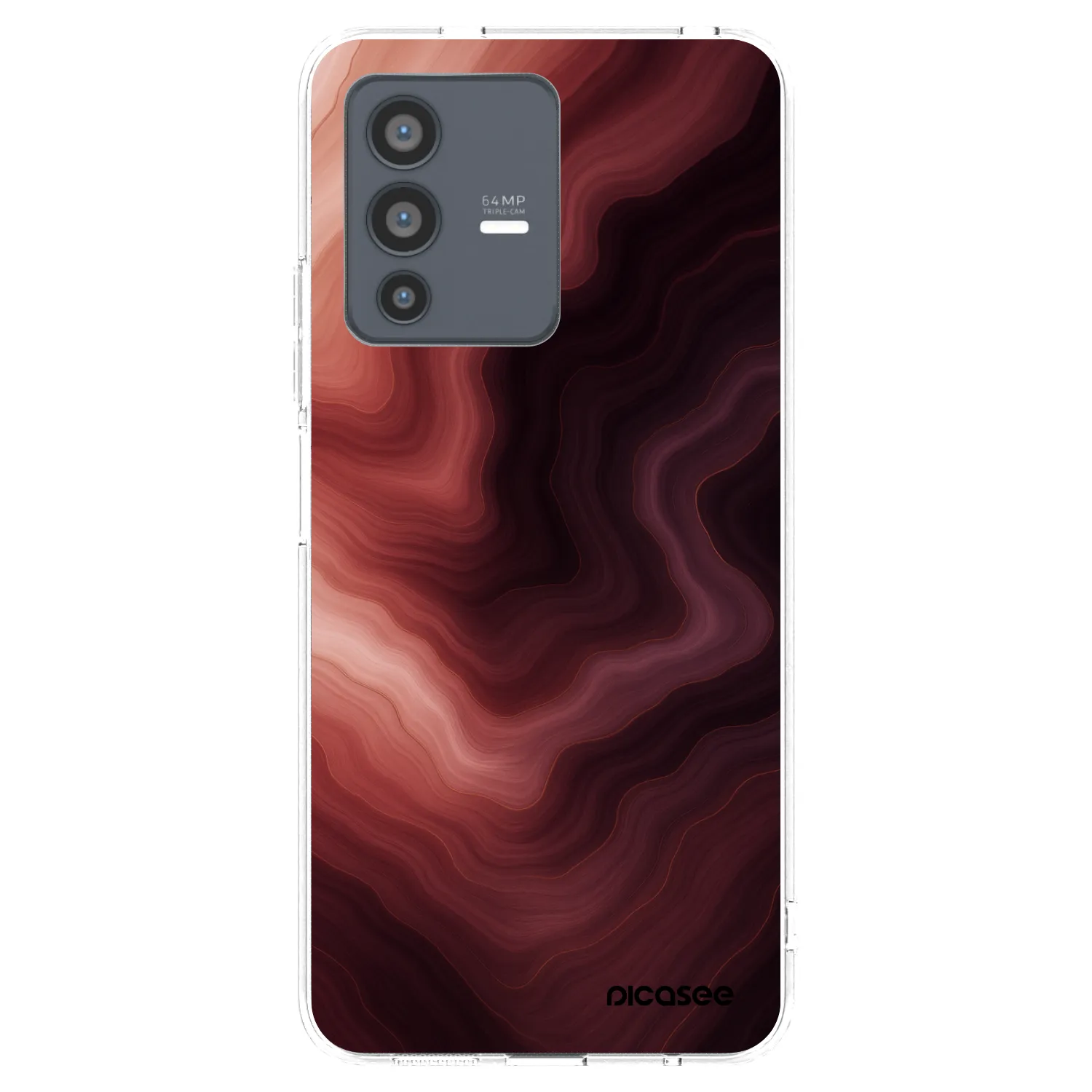 Picasee husă transparentă din silicon pentru Vivo V23 5G - Rouge