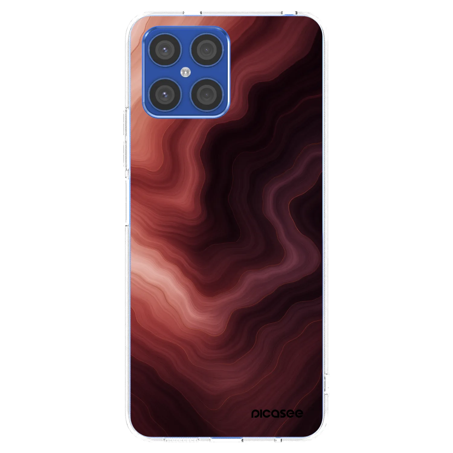 Picasee husă transparentă din silicon pentru Honor X8 4G - Rouge