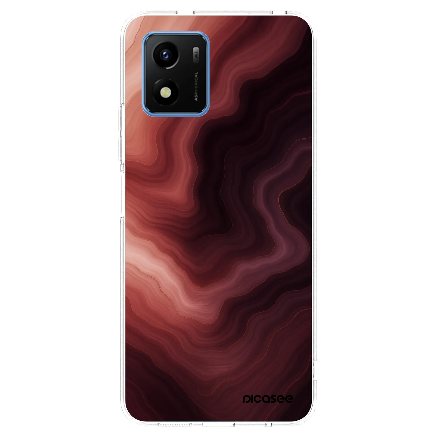 Picasee husă transparentă din silicon pentru Vivo Y01 - Rouge