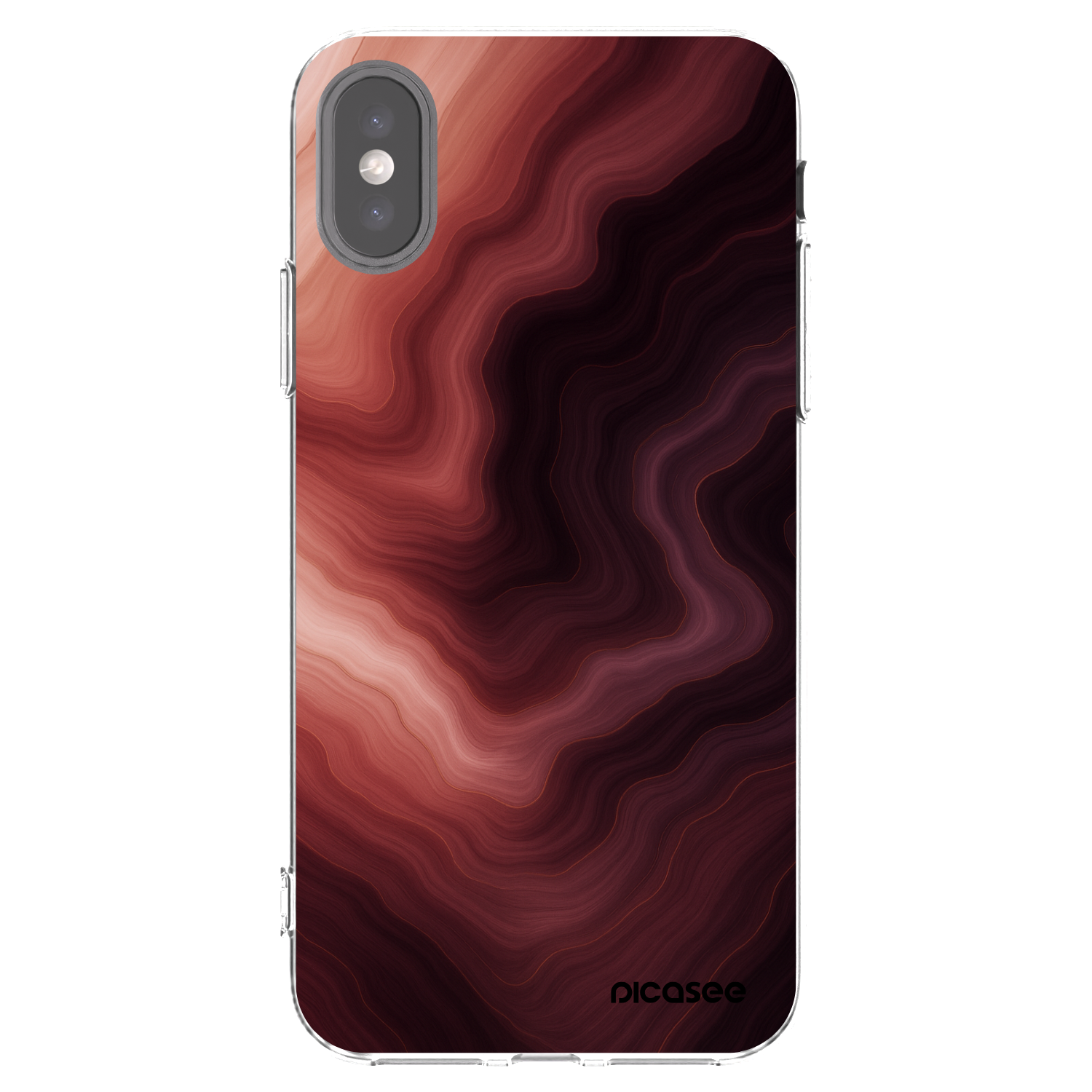 Picasee husă transparentă din silicon pentru Apple iPhone X/XS - Rouge