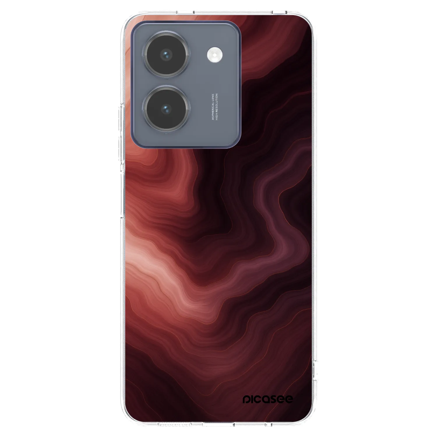 Picasee husă transparentă din silicon pentru Vivo Y36 4G - Rouge