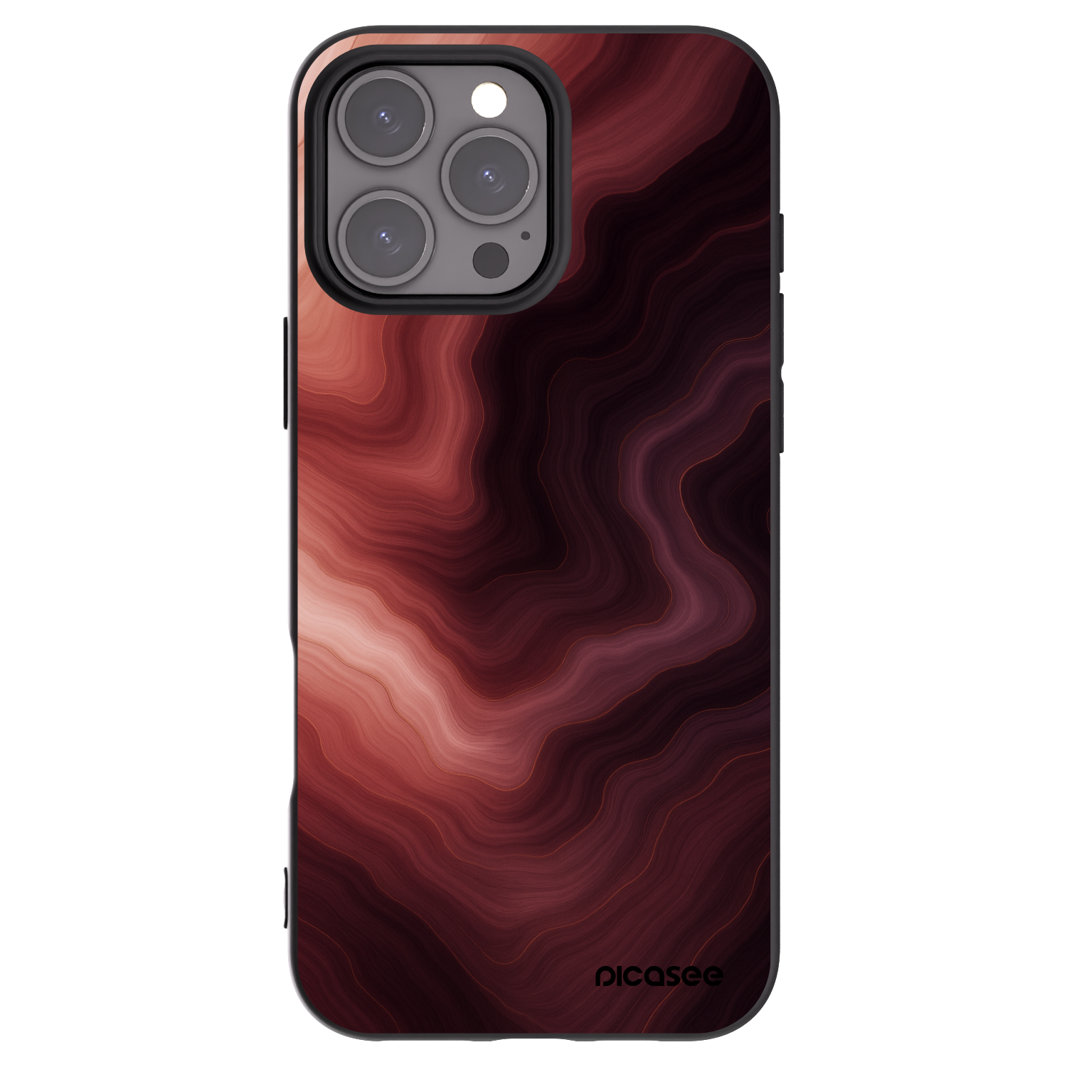 Picasee husă neagră din silicon pentru Apple iPhone 16 Pro Max - Rouge