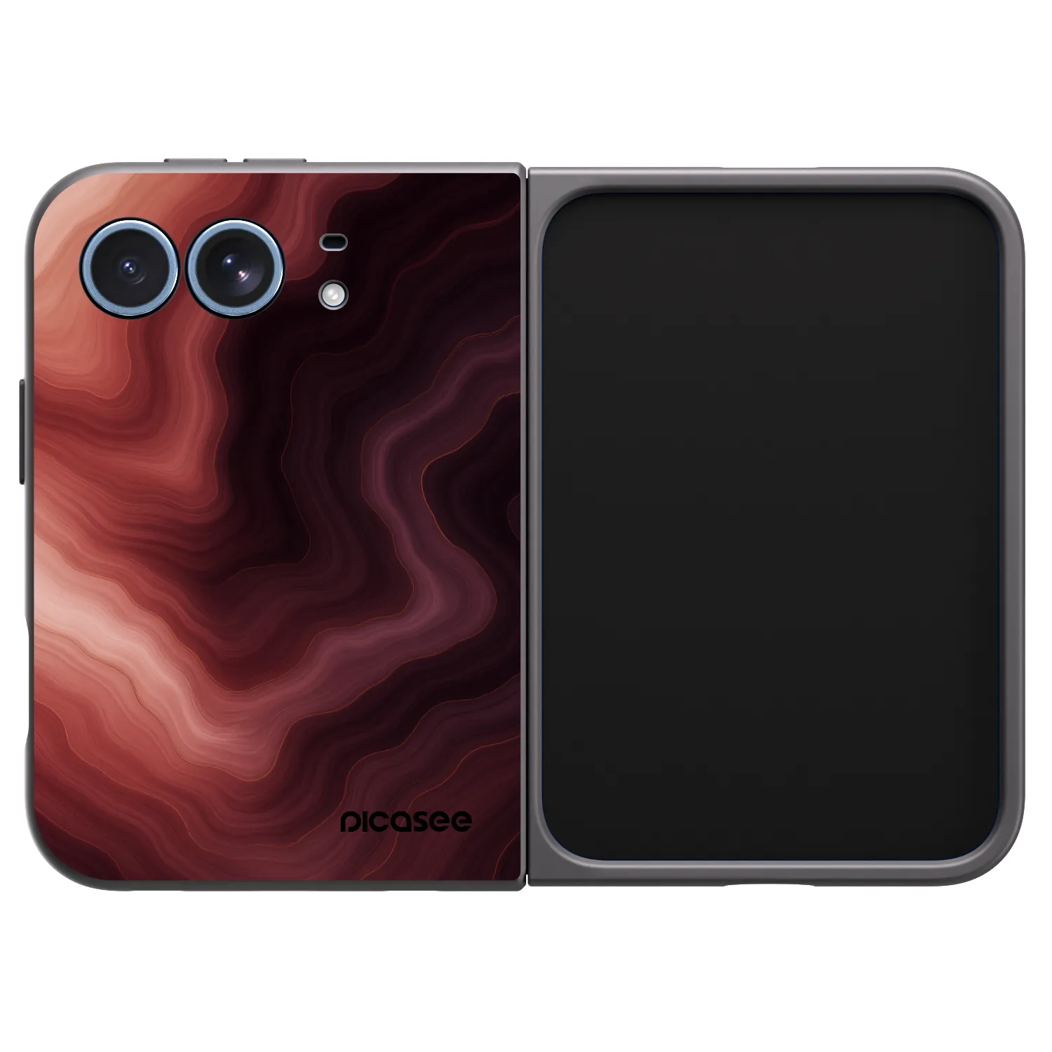 Picasee husă neagră din silicon pentru Apple iPhone Duo - Rouge