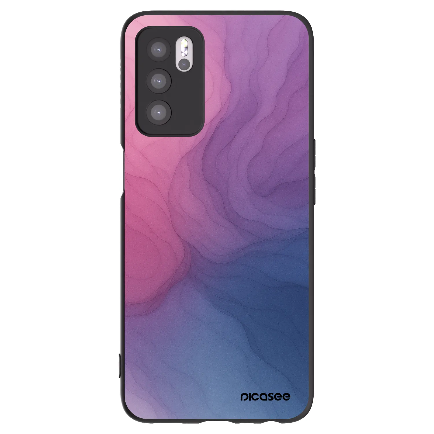 Picasee husă neagră din silicon pentru OPPO A16s - Silk