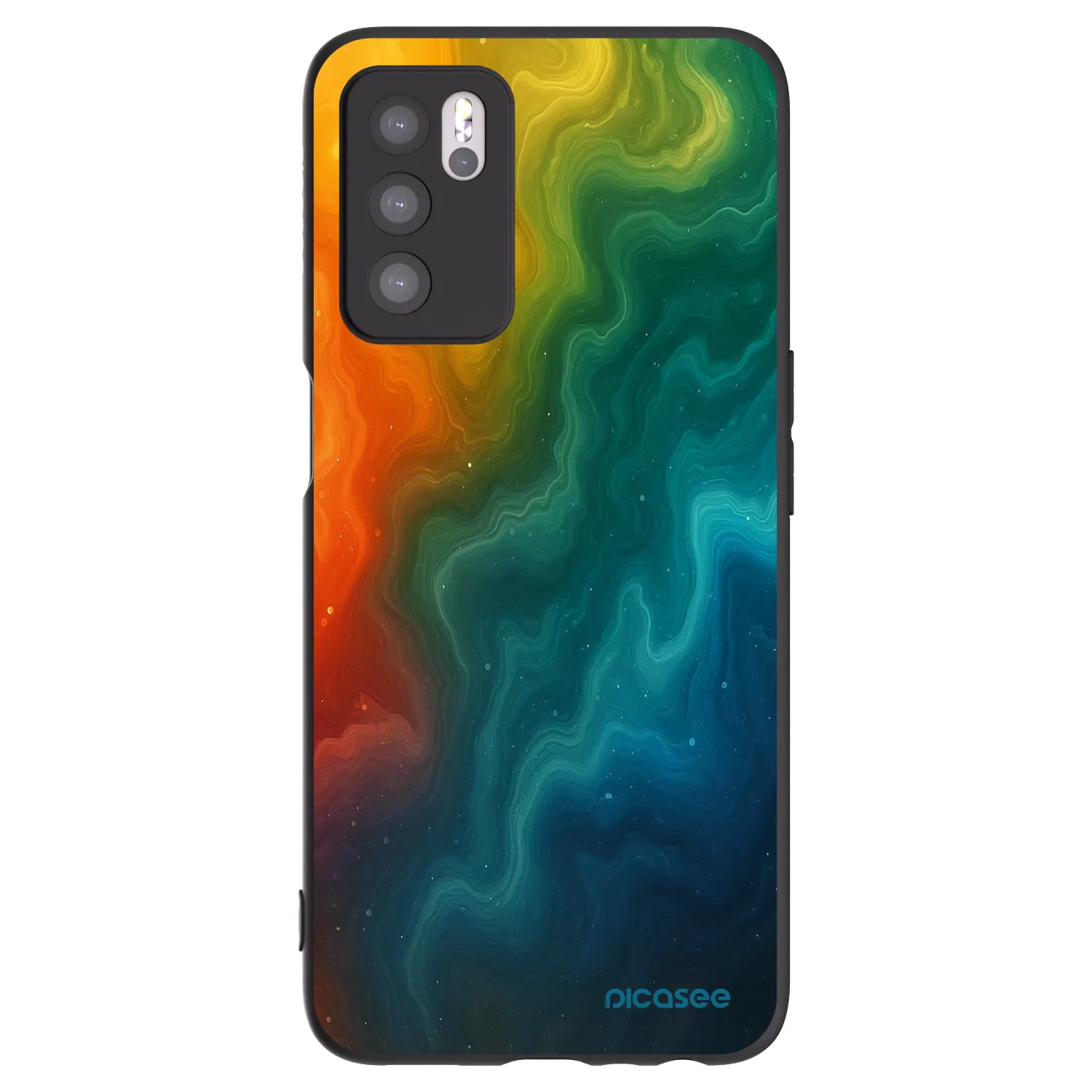 Picasee husă neagră din silicon pentru OPPO A16s - Solar