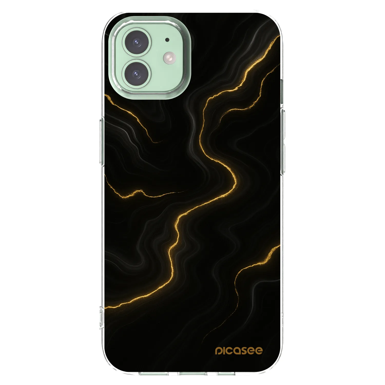 Picasee husă transparentă din silicon pentru Apple iPhone 12 - Thunder