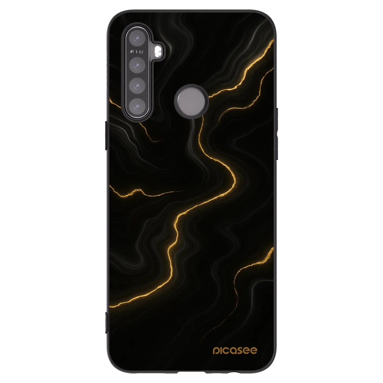 Picasee husă neagră din silicon pentru Realme 6i - Thunder
