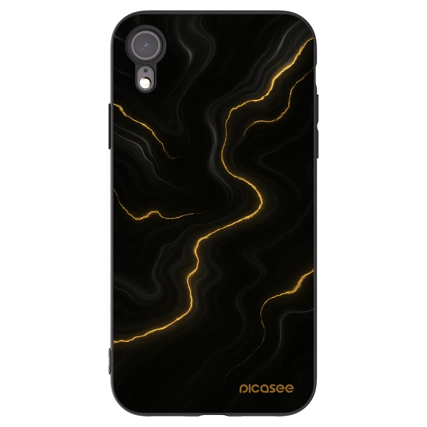 Picasee husă neagră din silicon pentru Apple iPhone XR - Thunder
