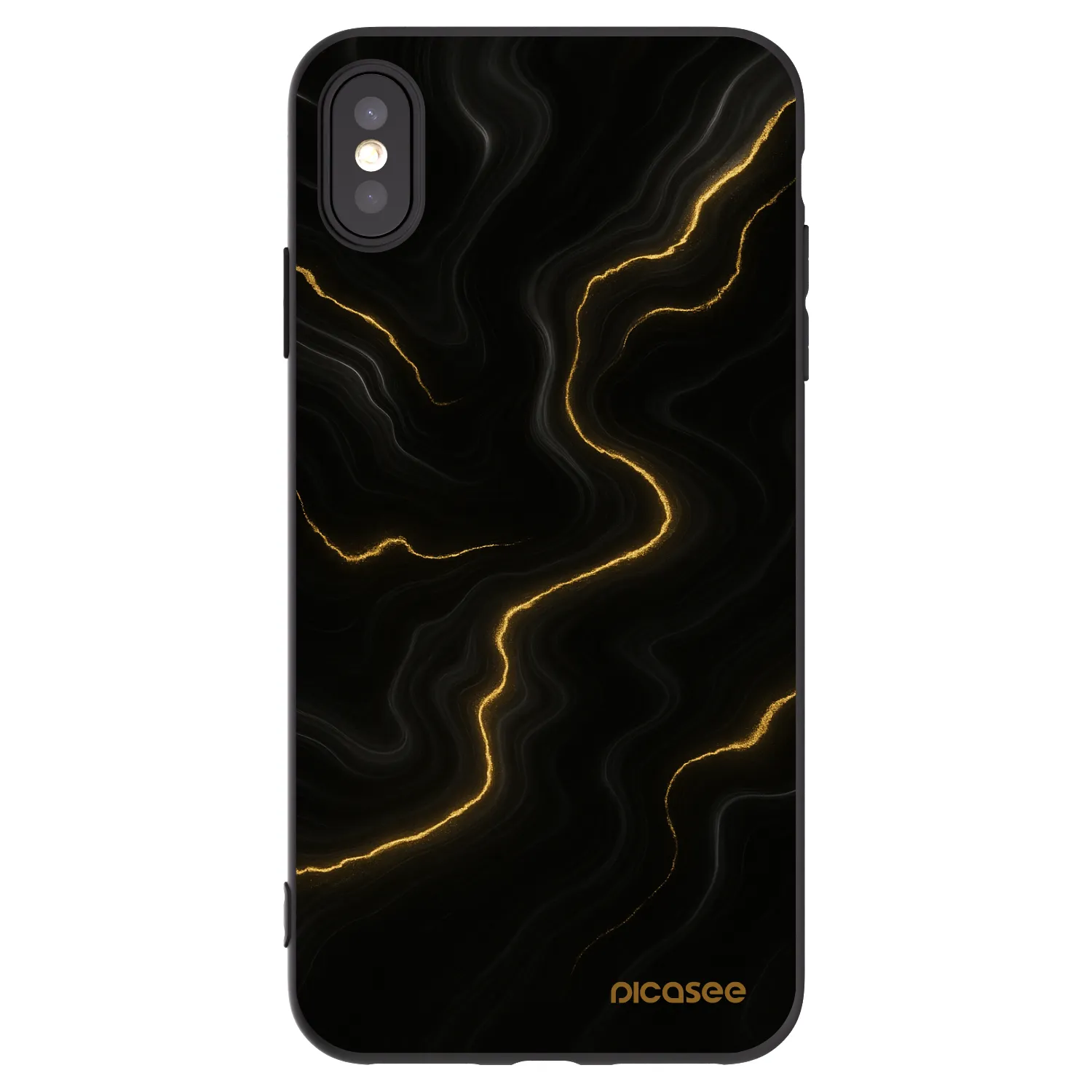 Picasee husă neagră din silicon pentru Apple iPhone XS Max - Thunder