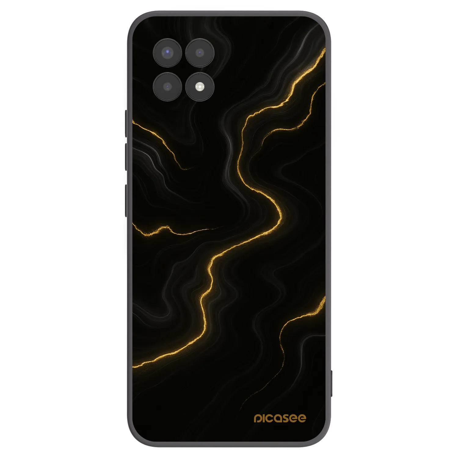 Picasee husă neagră din silicon pentru Realme 8i - Thunder