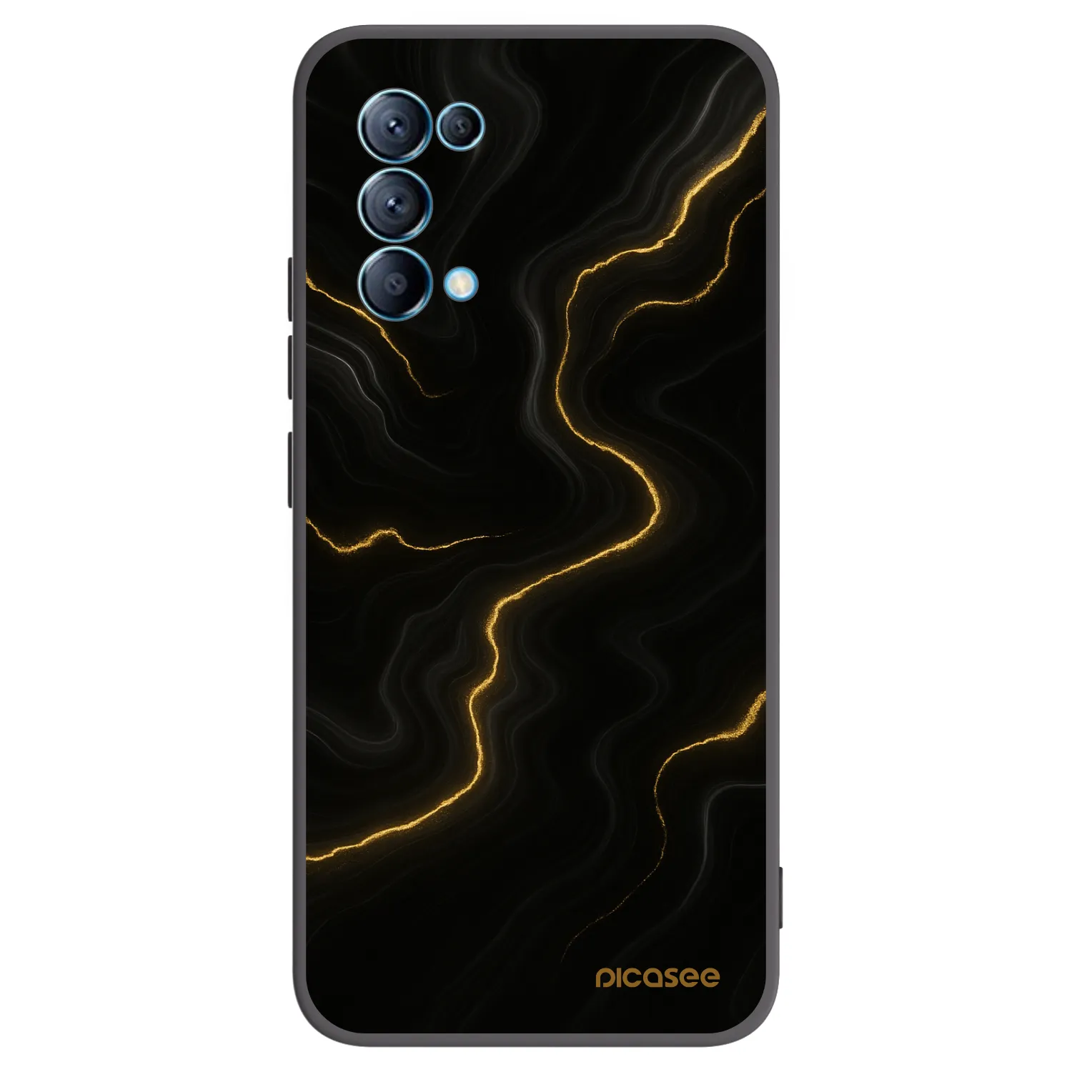 Picasee husă neagră din silicon pentru OPPO Reno 5 5G - Thunder