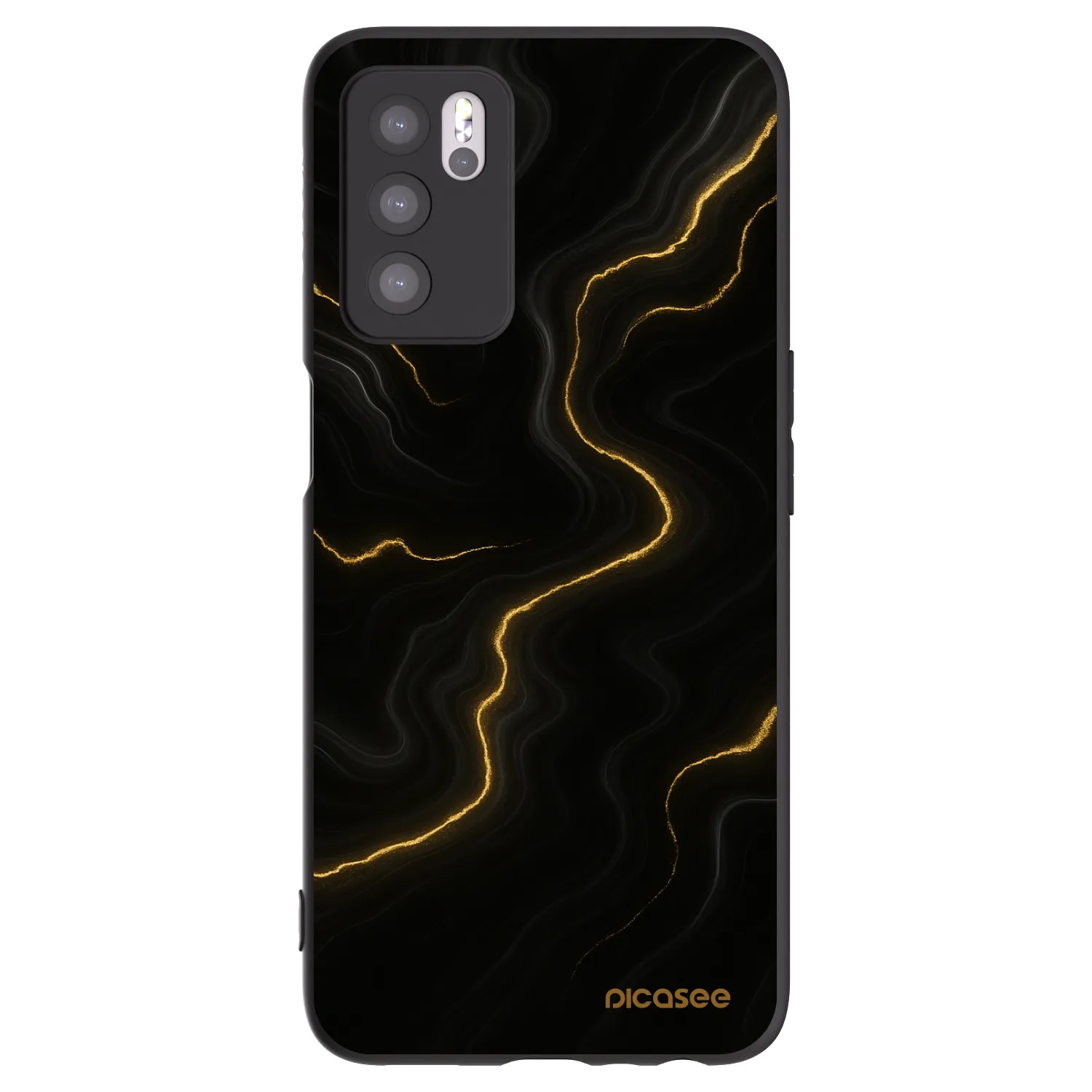 Picasee husă neagră din silicon pentru OPPO A16s - Thunder