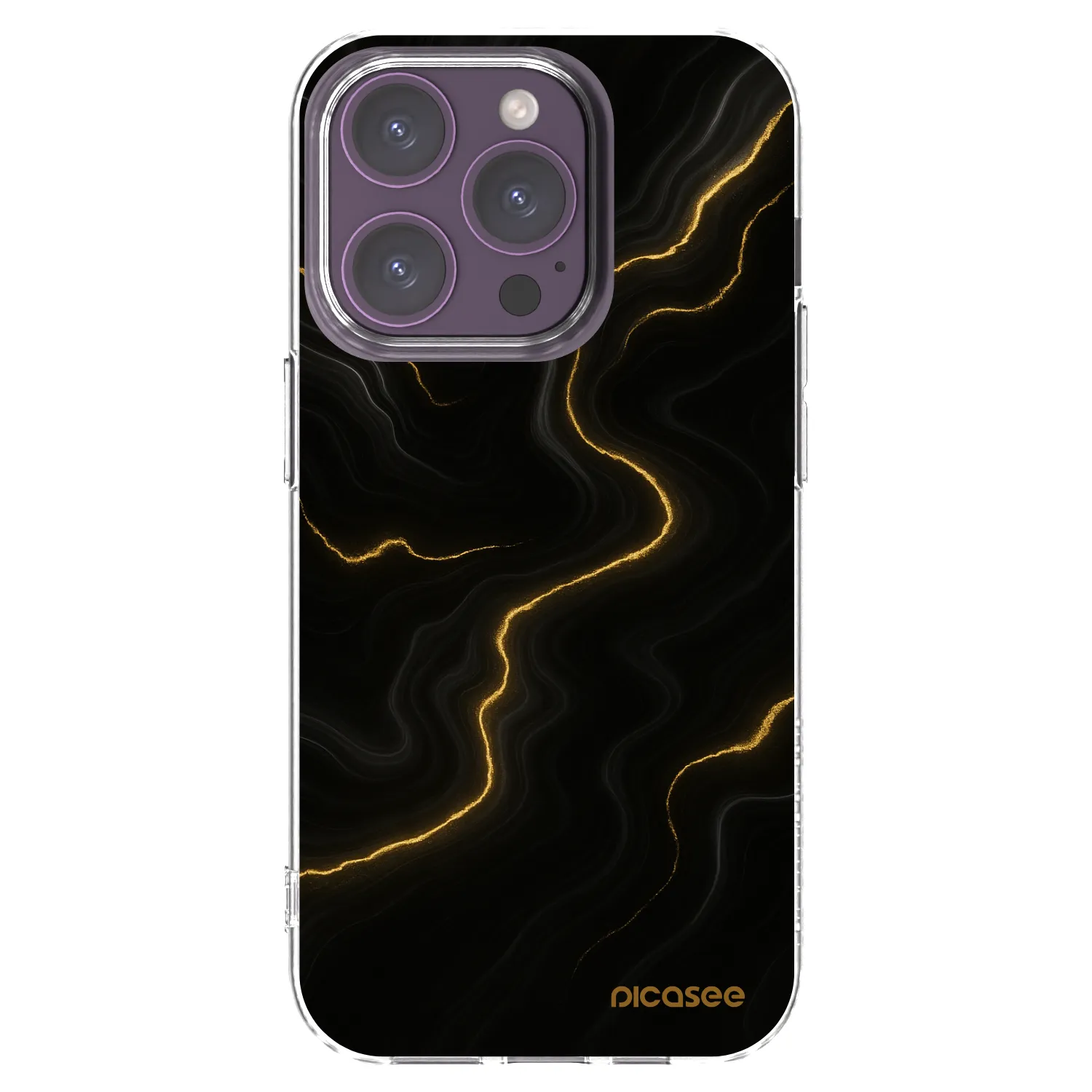 Picasee husă transparentă din silicon pentru Apple iPhone 14 Pro - Thunder