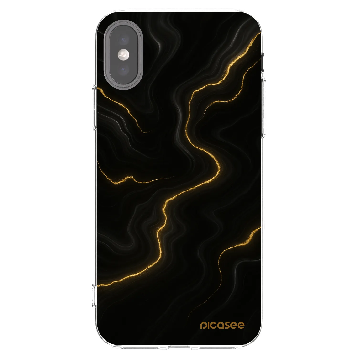 Picasee husă transparentă din silicon pentru Apple iPhone X/XS - Thunder