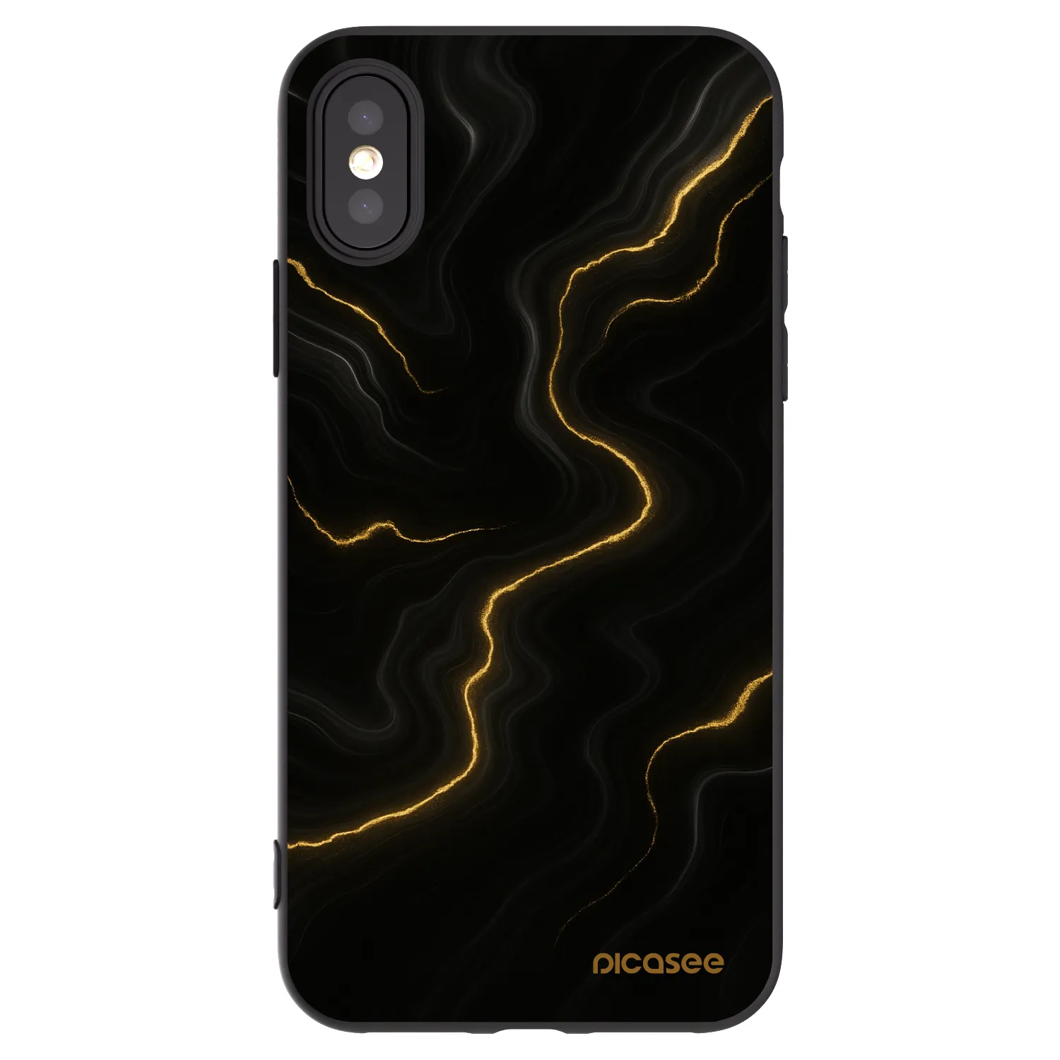 Picasee husă neagră din silicon pentru Apple iPhone X/XS - Thunder