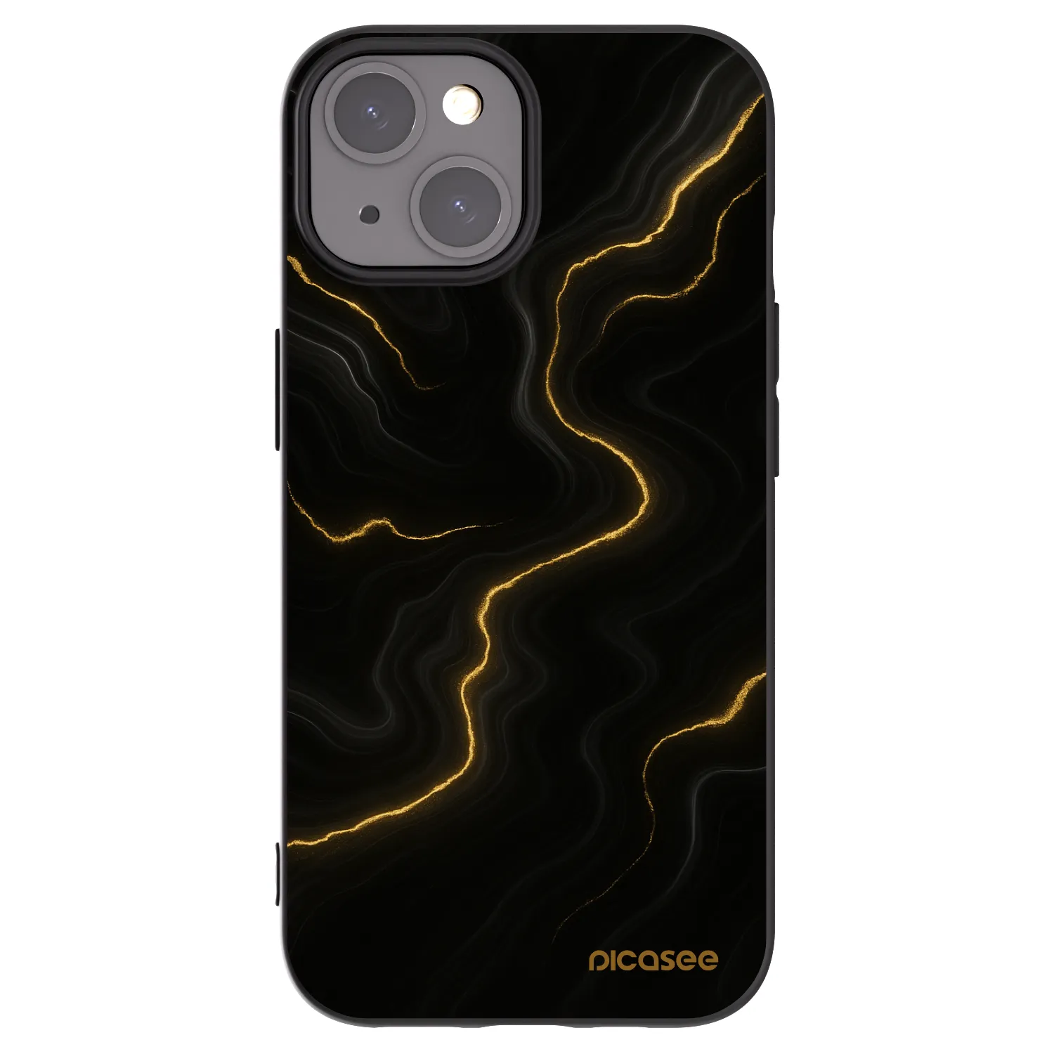 Picasee husă neagră din silicon pentru Apple iPhone 15 - Thunder