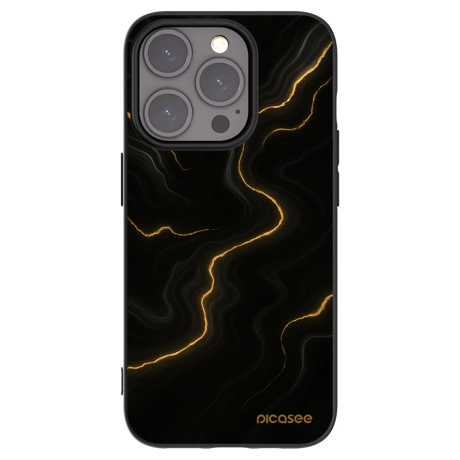 Picasee husă neagră din silicon pentru Apple iPhone 15 Pro - Thunder