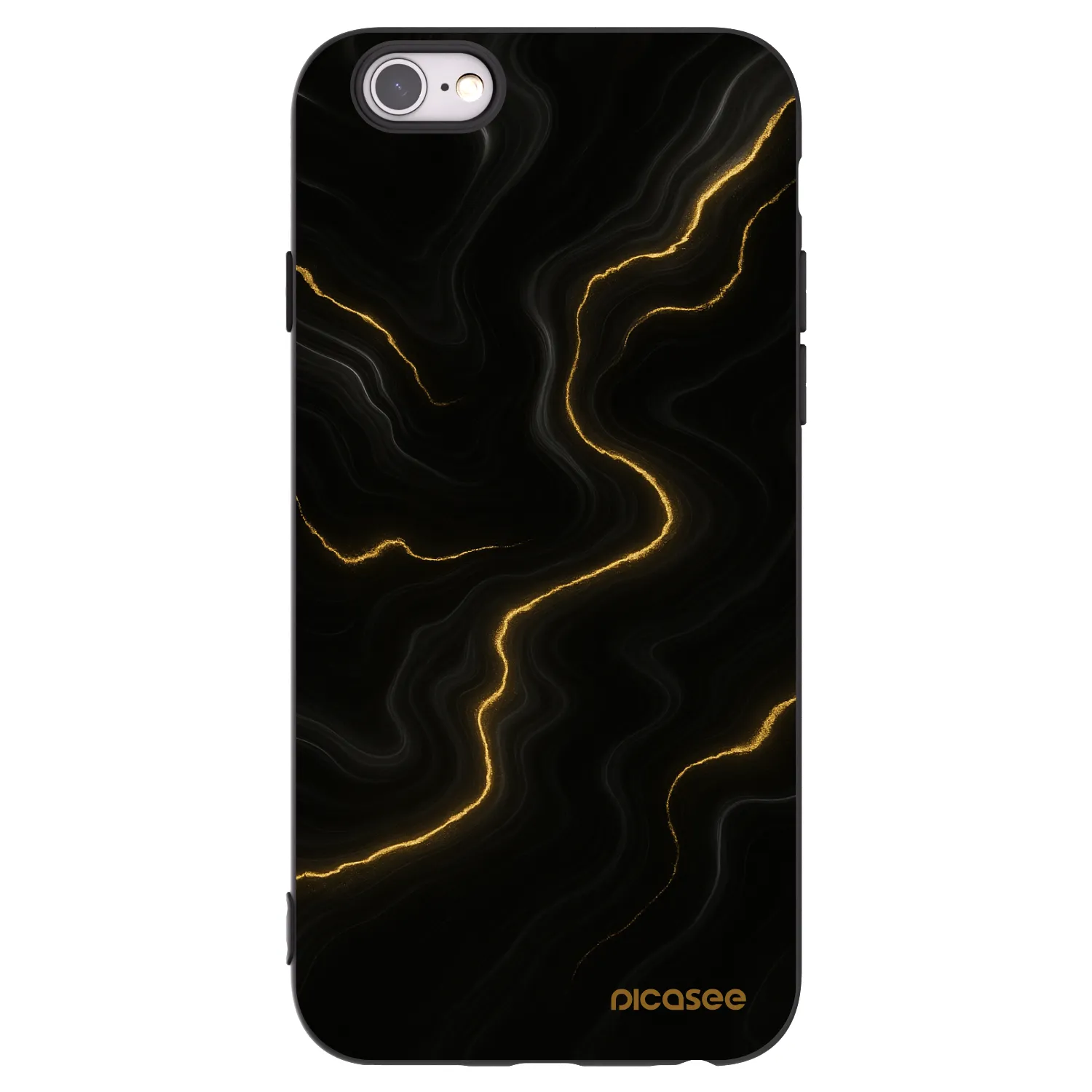 Picasee husă neagră din silicon pentru Apple iPhone 6/6S - Thunder
