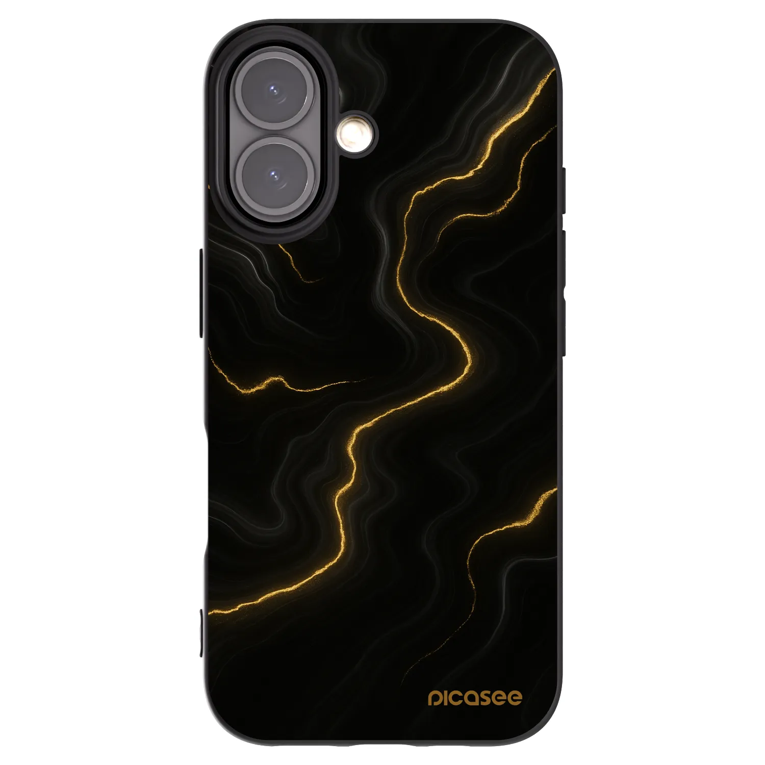 Picasee husă neagră din silicon pentru Apple iPhone 16 - Thunder