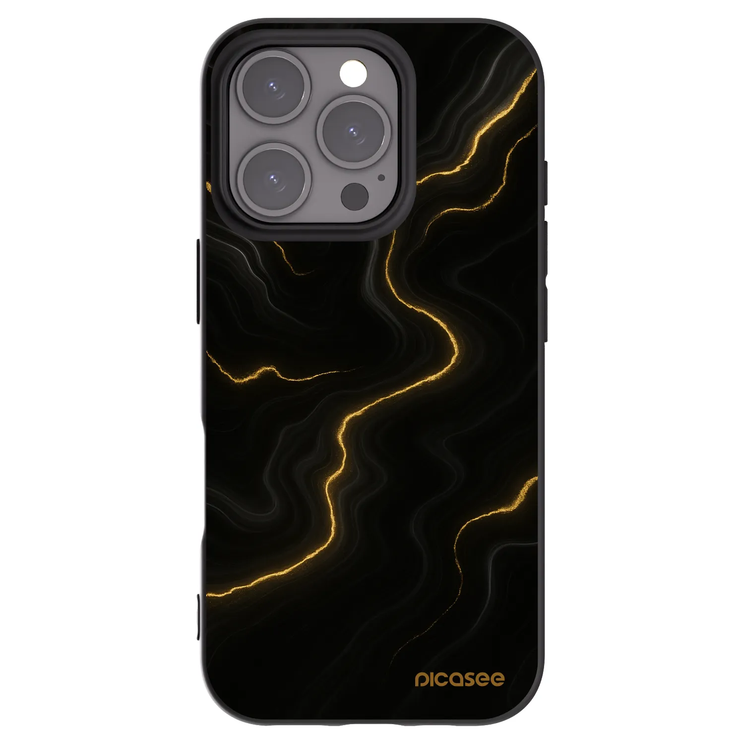 Picasee husă neagră din silicon pentru Apple iPhone 16 Pro - Thunder
