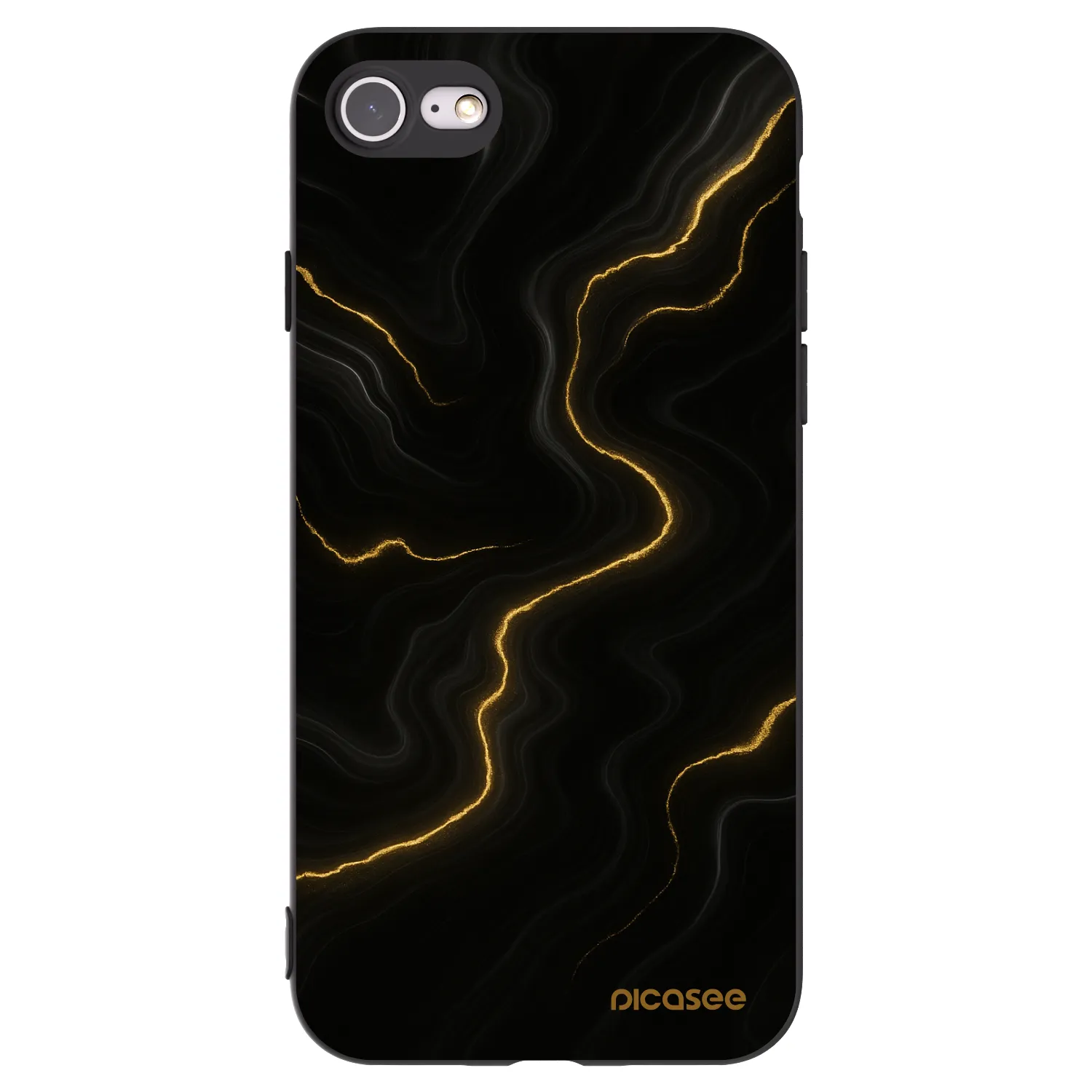 Picasee husă neagră din silicon pentru Apple iPhone 8 - Thunder