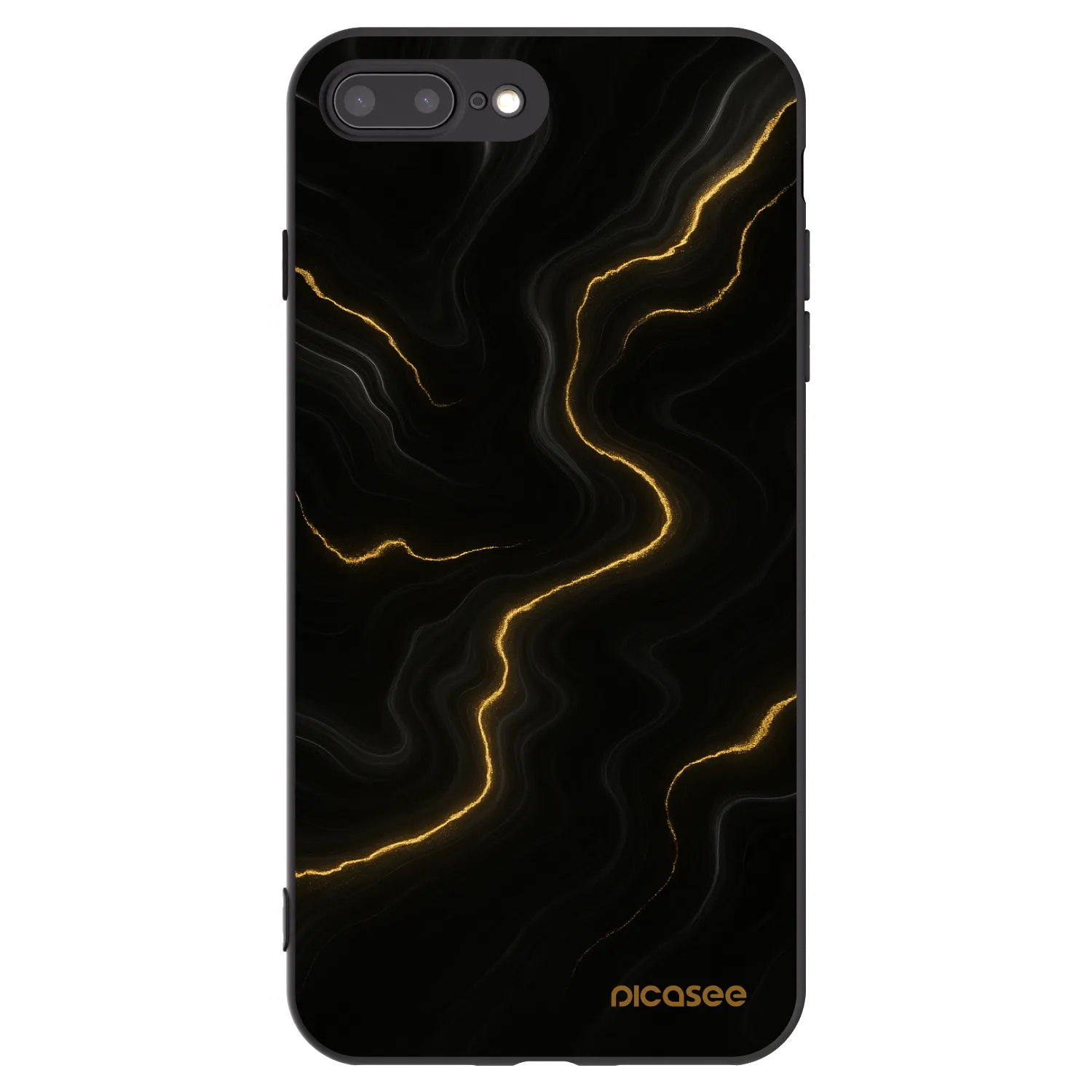 Picasee husă neagră din silicon pentru Apple iPhone 7 Plus - Thunder