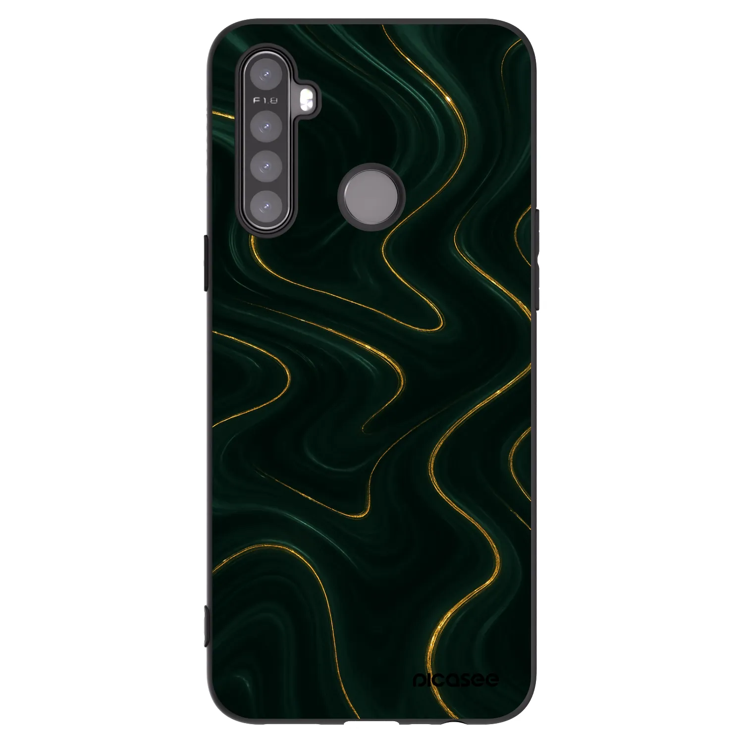 Picasee husă neagră din silicon pentru Realme 5 - Vawes