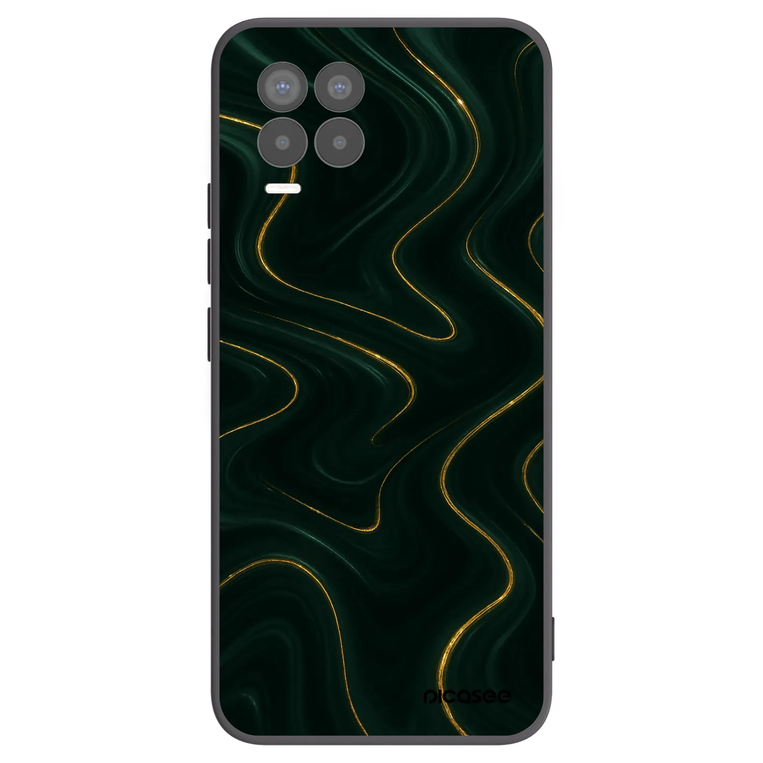 Picasee husă neagră din silicon pentru Realme 8 4G - Vawes