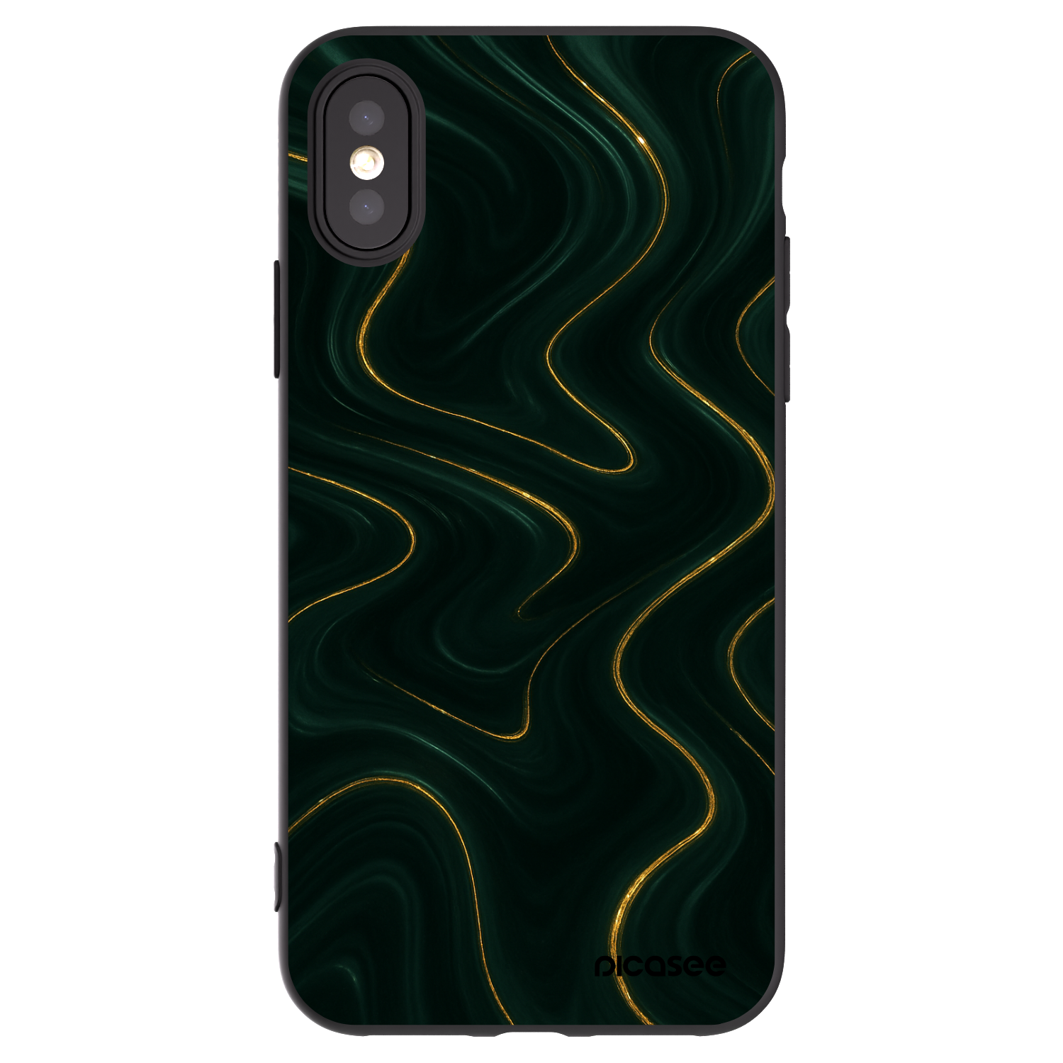 Picasee husă neagră din silicon pentru Apple iPhone X/XS - Vawes