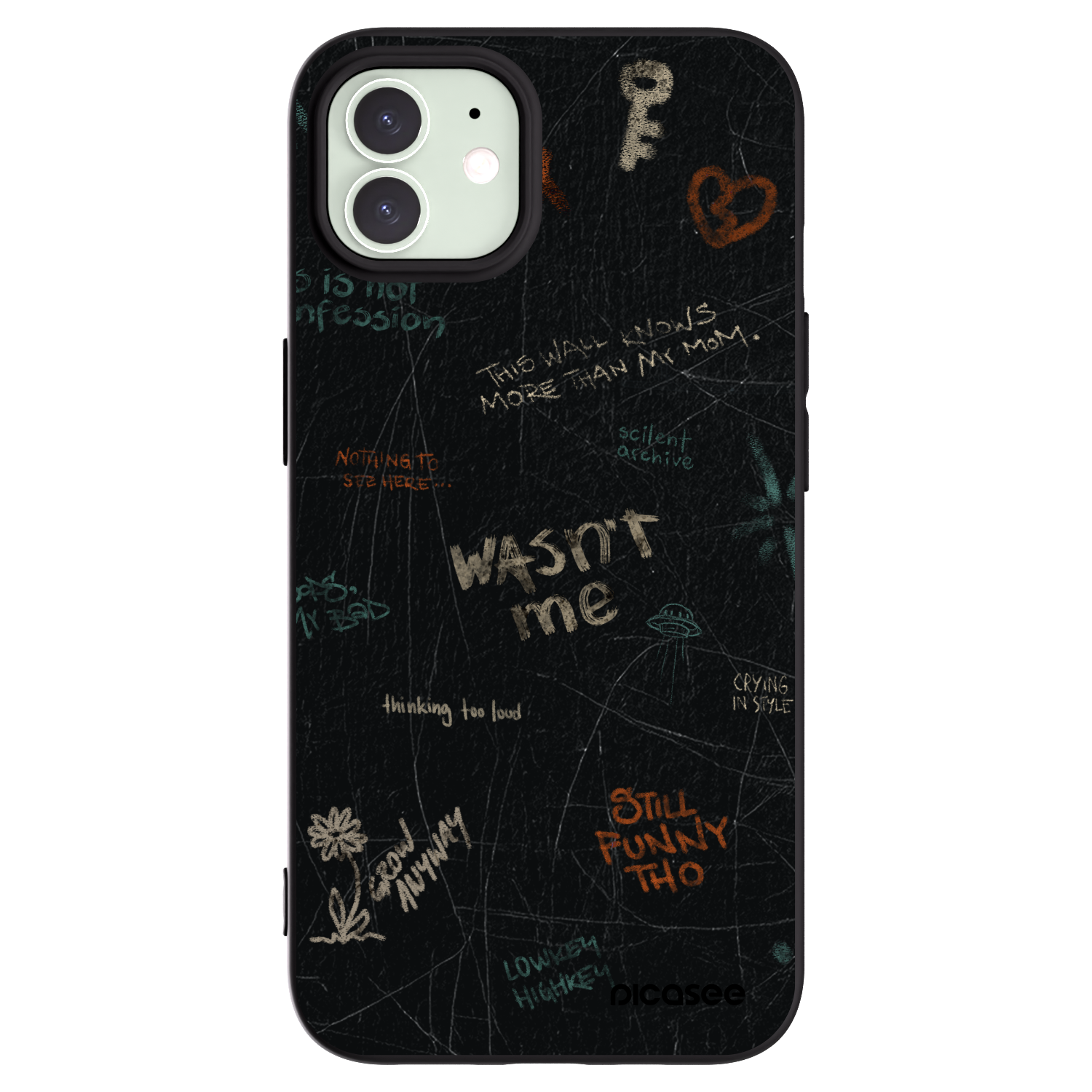 Picasee husă neagră din silicon pentru Apple iPhone 12 - CONFESSION
