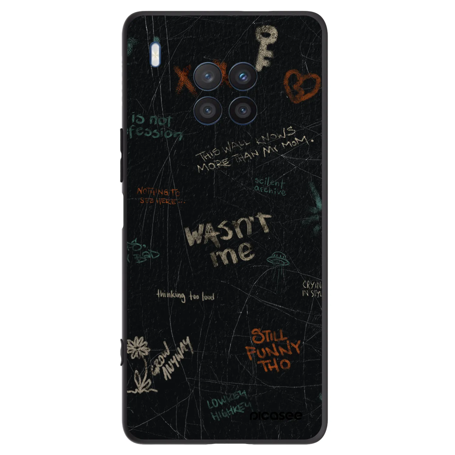 Picasee husă neagră din silicon pentru Honor 50 Lite - CONFESSION