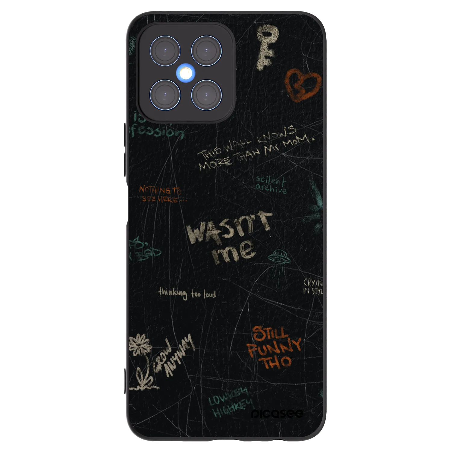 Picasee husă neagră din silicon pentru Honor X8 4G - CONFESSION