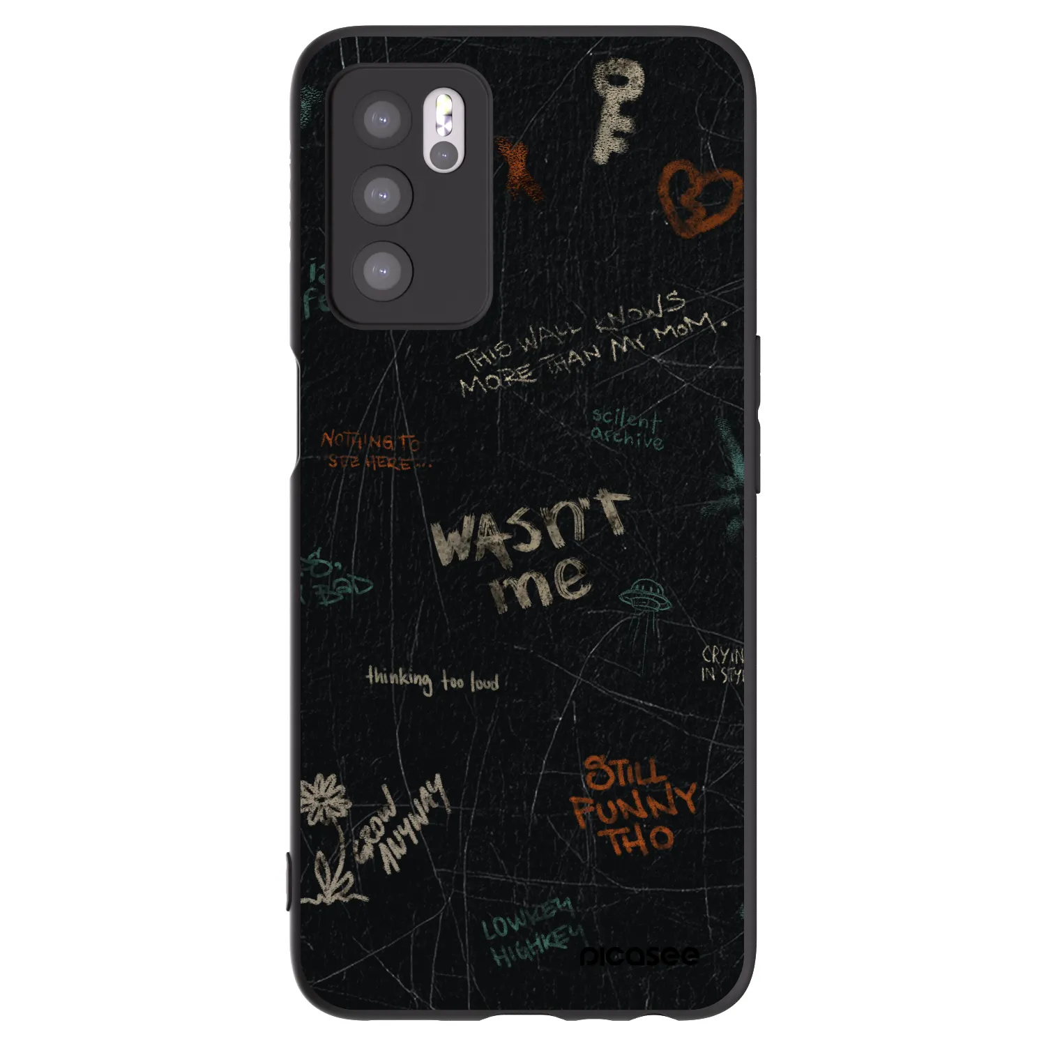 Picasee husă neagră din silicon pentru OPPO A16s - CONFESSION