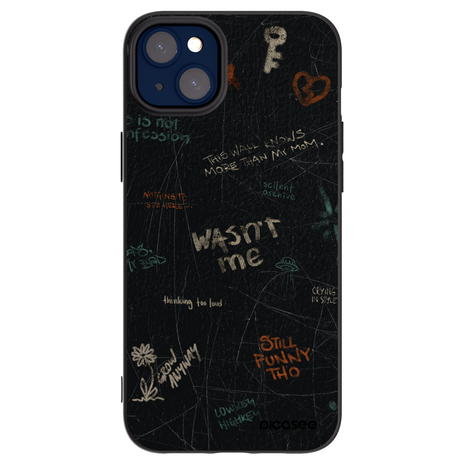 Picasee husă neagră din silicon pentru Apple iPhone 14 Plus - CONFESSION